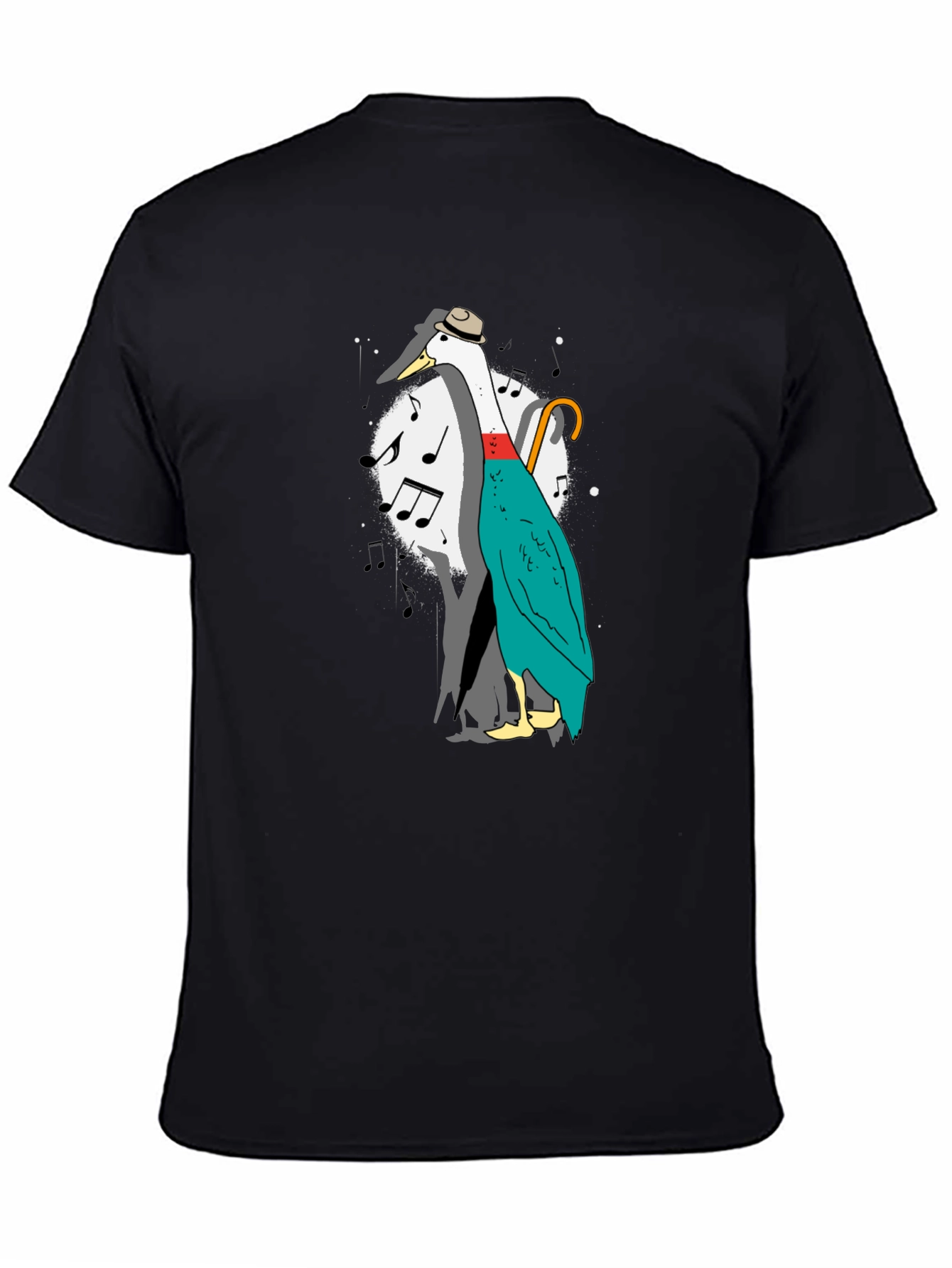 Black Musical Duck Graphic Tee - Quirky Fun Shirt view 4