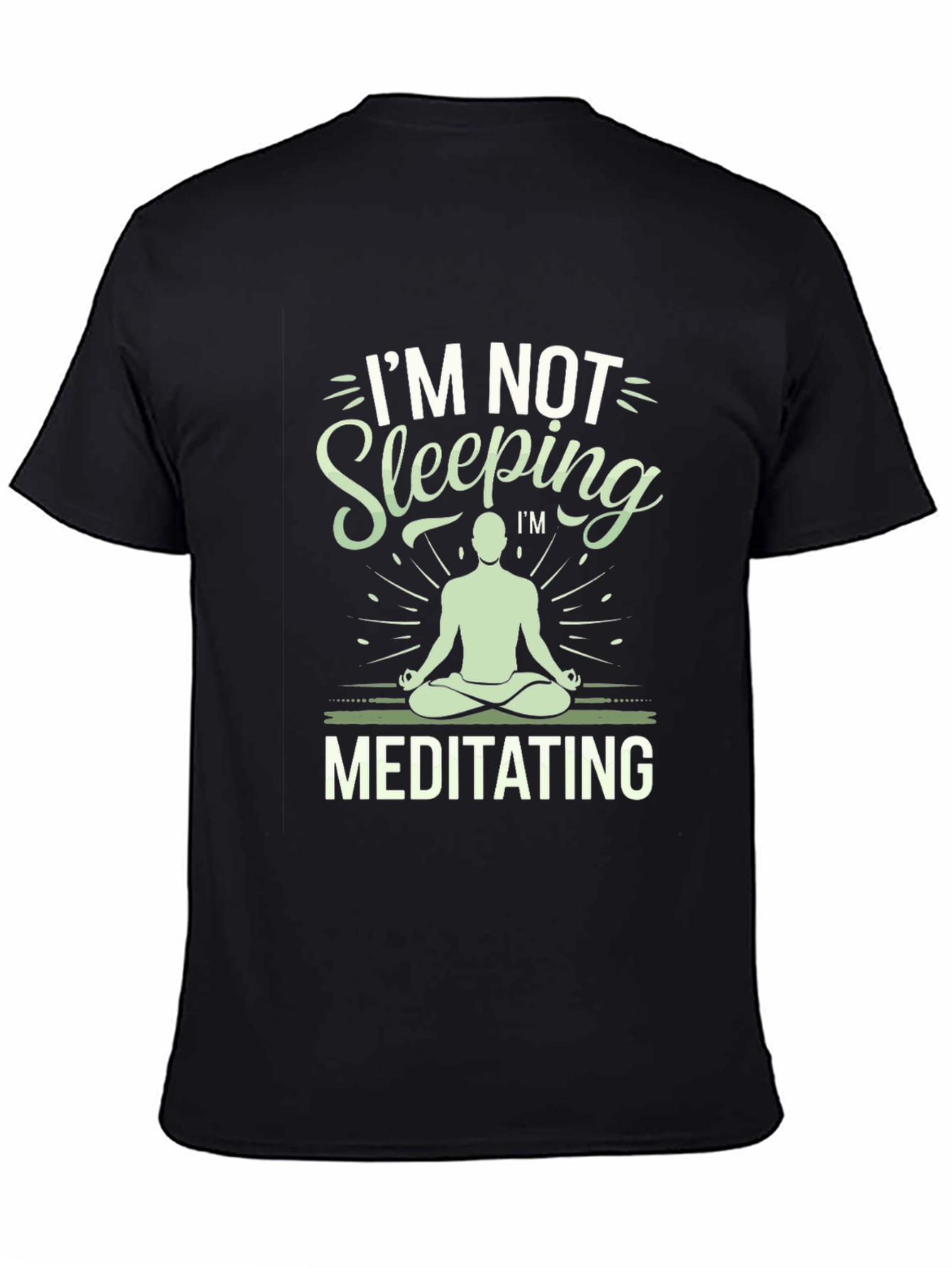 Black Meditating T-Shirt - Funny Yoga Tee view 4