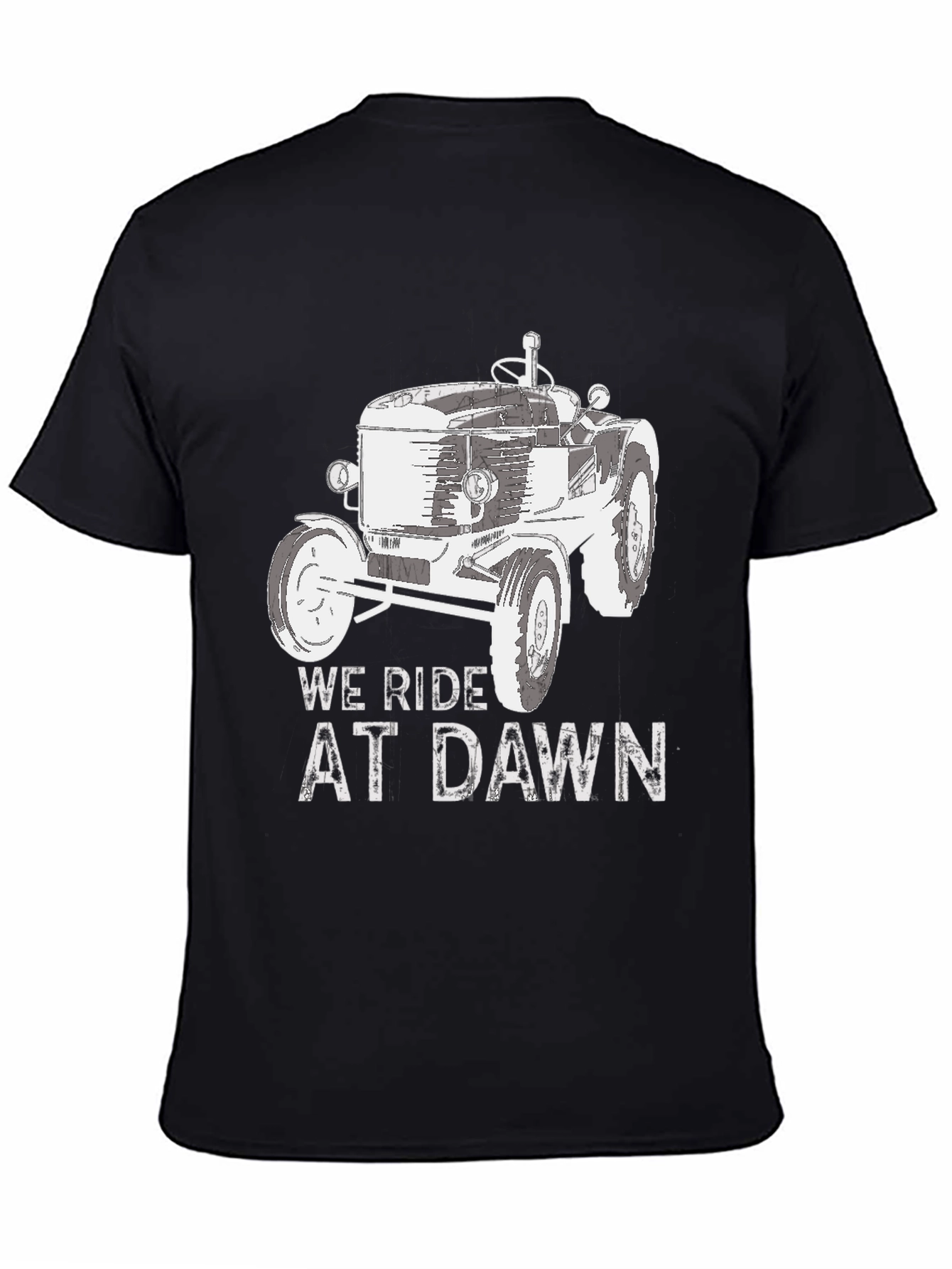 Black We Ride At Dawn Tractor Graphic Tee view 4