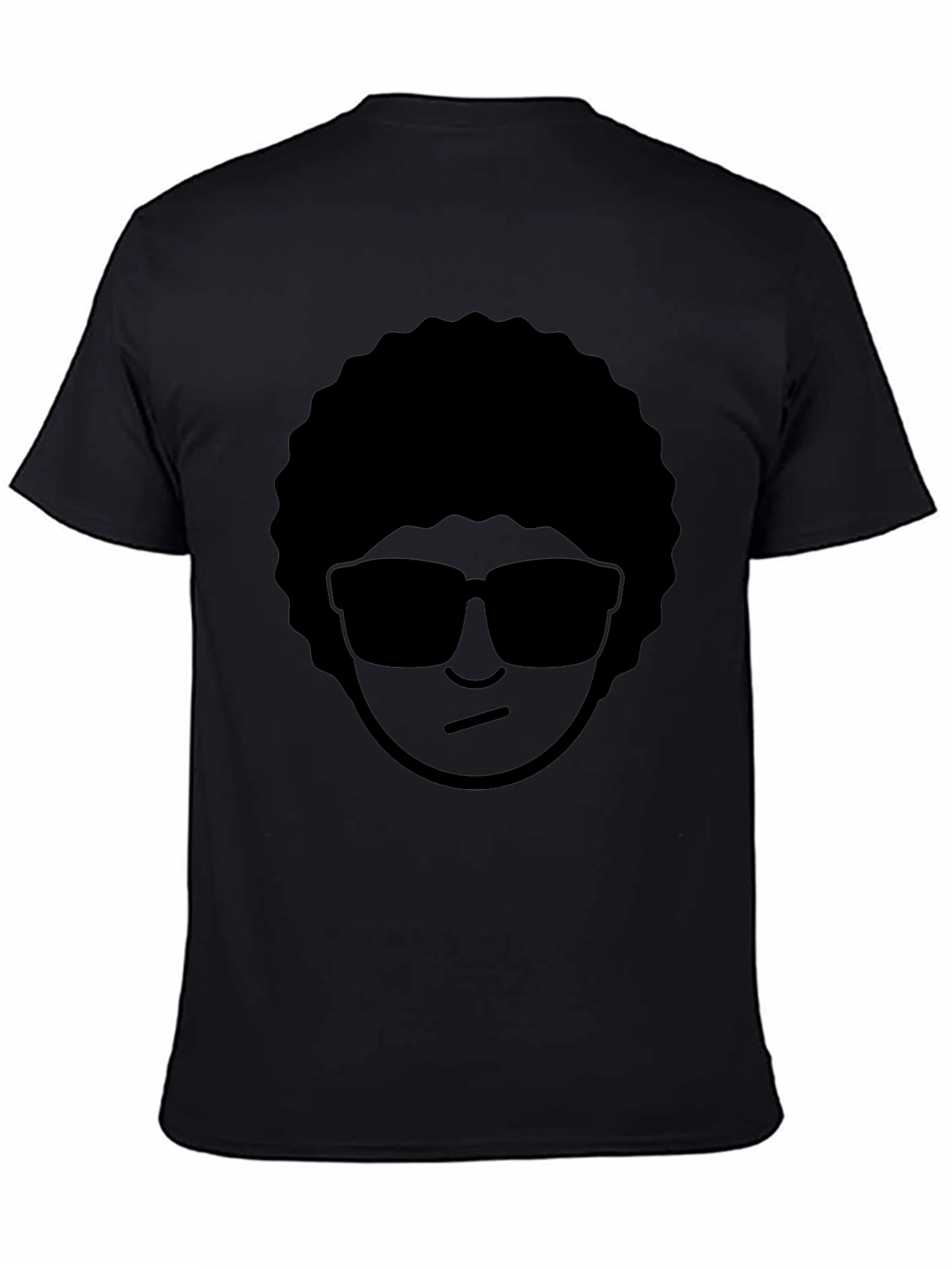 Black Cool Afro Man T-Shirt - Black Graphic Tee view 4