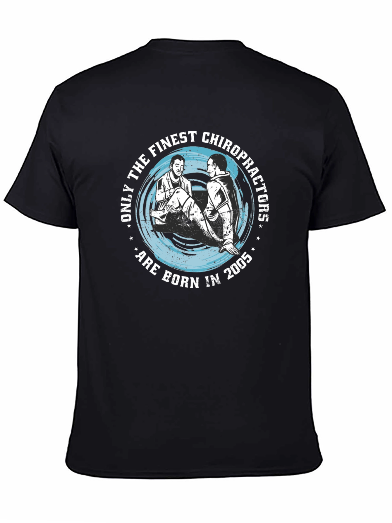 Black Finest Chiropractors Born in 2005 Graphic Tee view 4