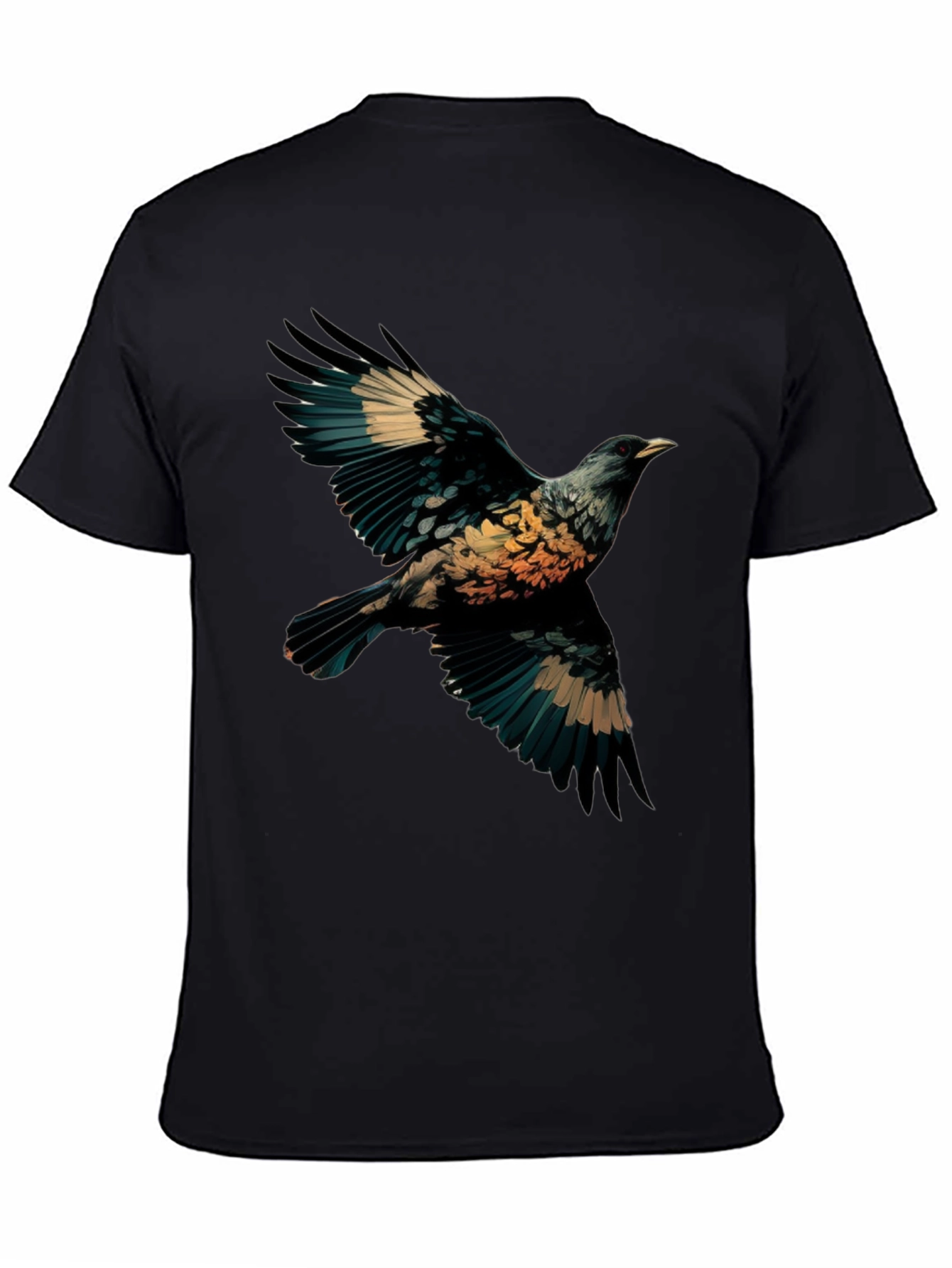 Black Bird Graphic Black T-Shirt view 4