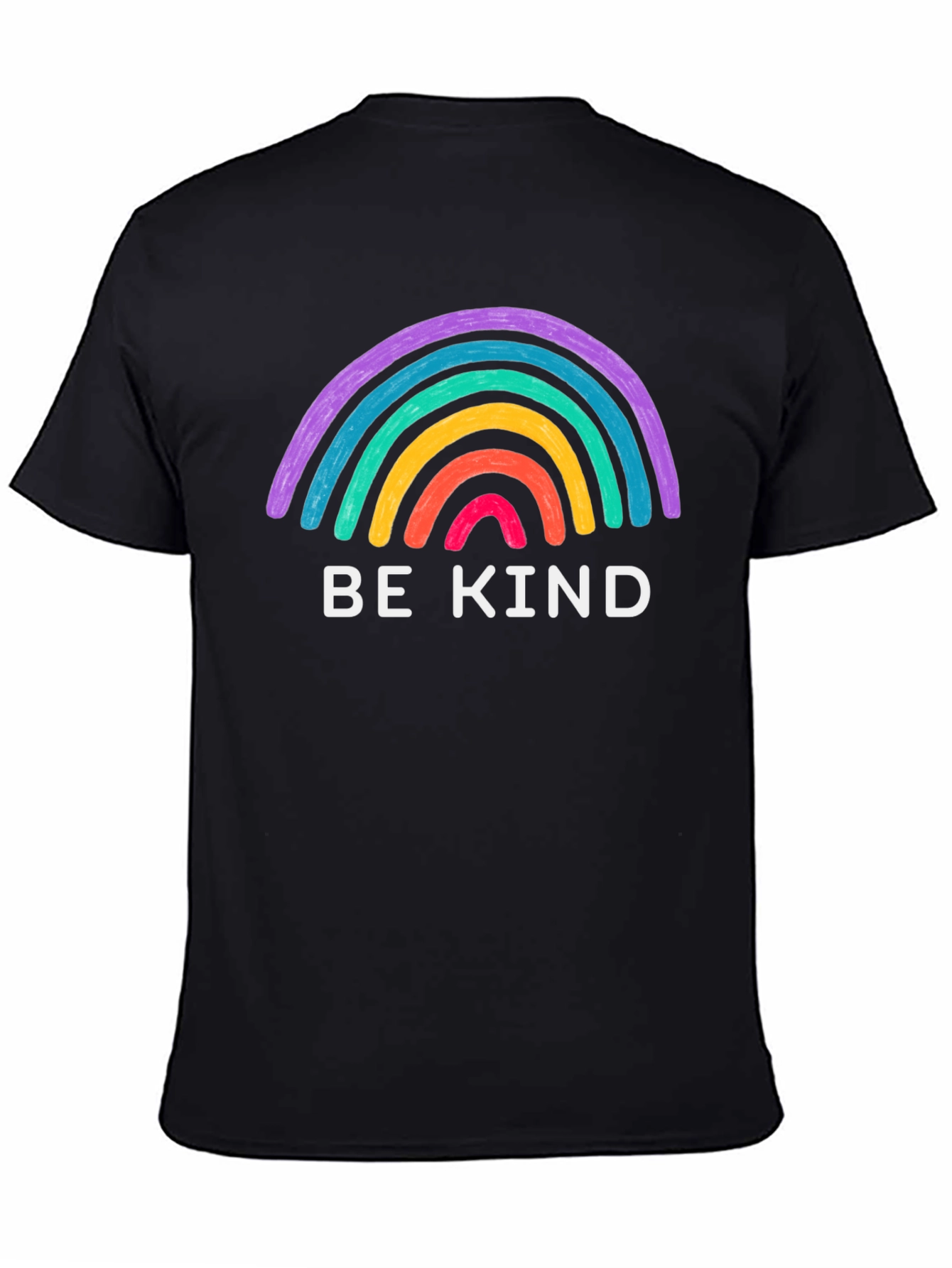 Black Be Kind Rainbow Graphic Tee - Black T-Shirt view 4