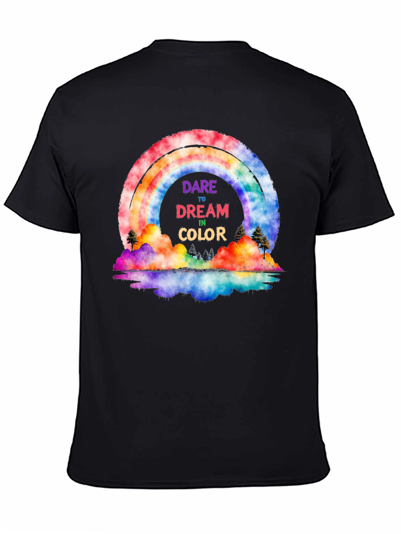 Black Dare to Dream Rainbow Graphic Tee view 4