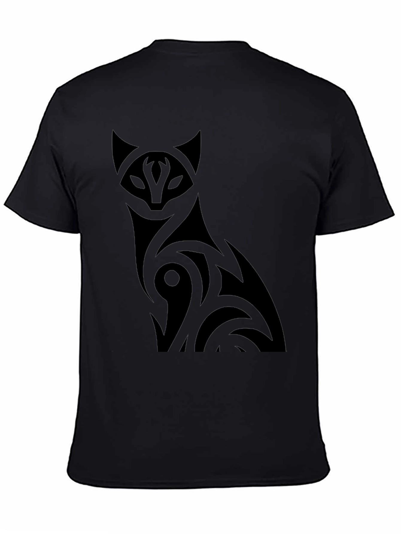 Black Stylish Black Cat Graphic T-Shirt view 4