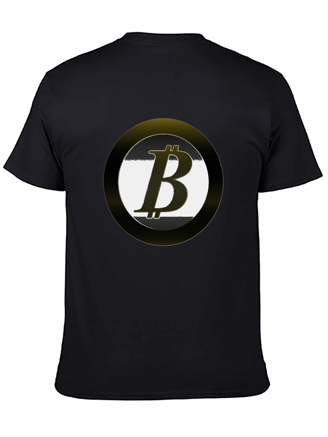 Black Bitcoin Logo Black T-Shirt Crypto Currency Tee view 4