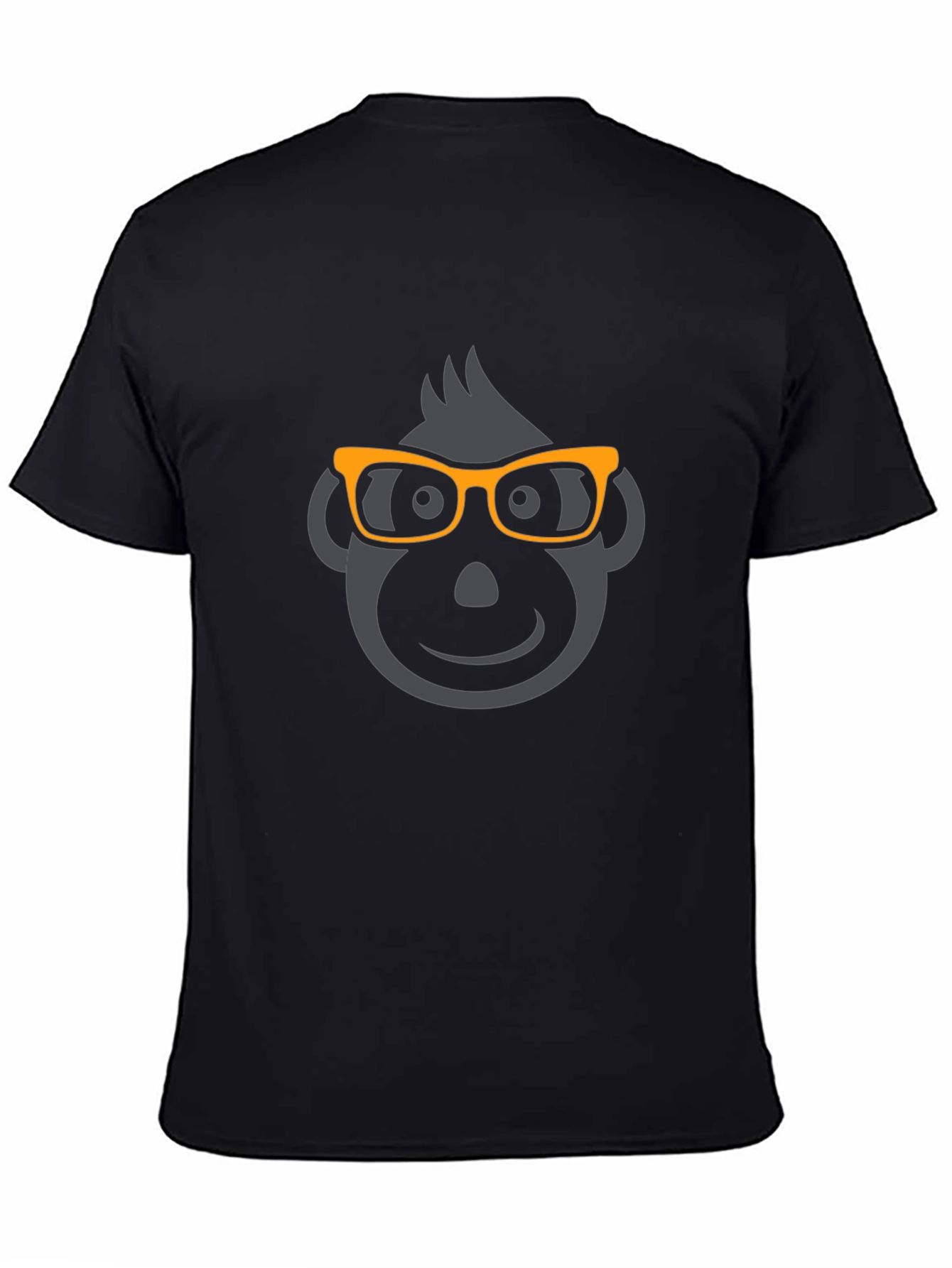 Black Geek Monkey Graphic Tee - Black Cotton Blend T-Shirt view 4