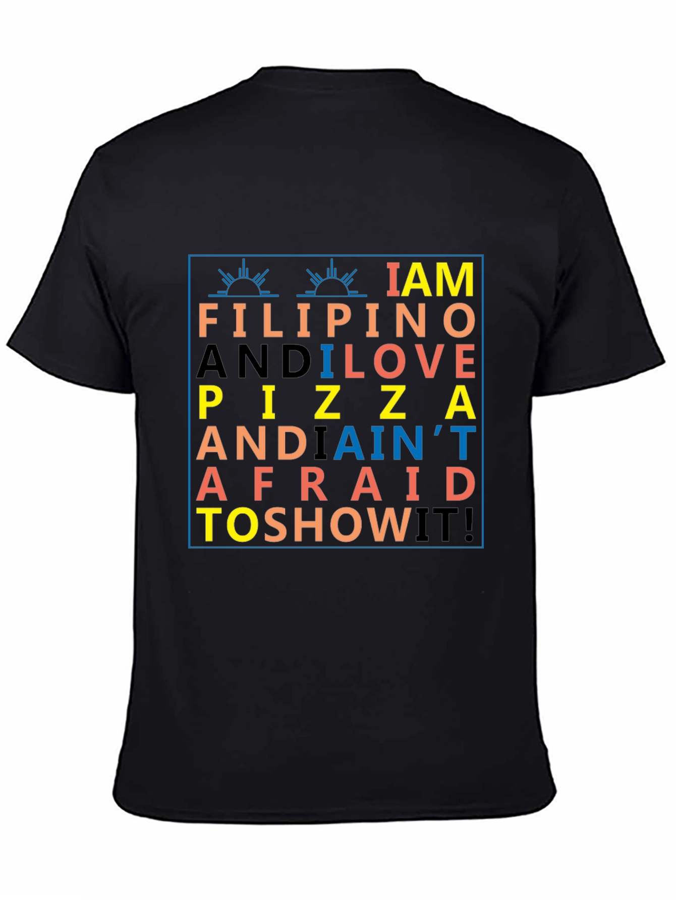 Black Filipino Pizza Lover Graphic Tee view 4