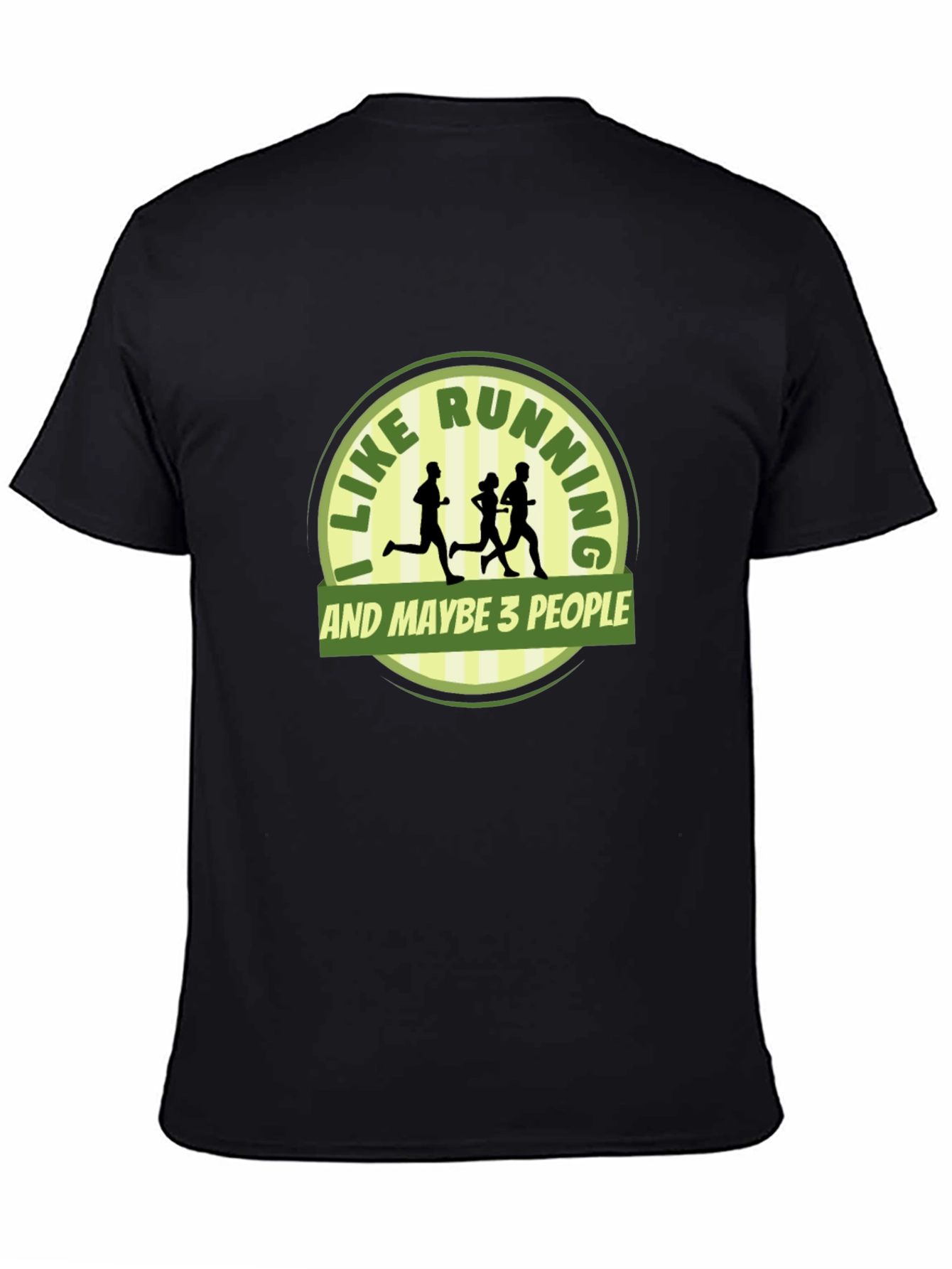Black Funny Running T-Shirt - I Like Running & Maybe 3 People view 4