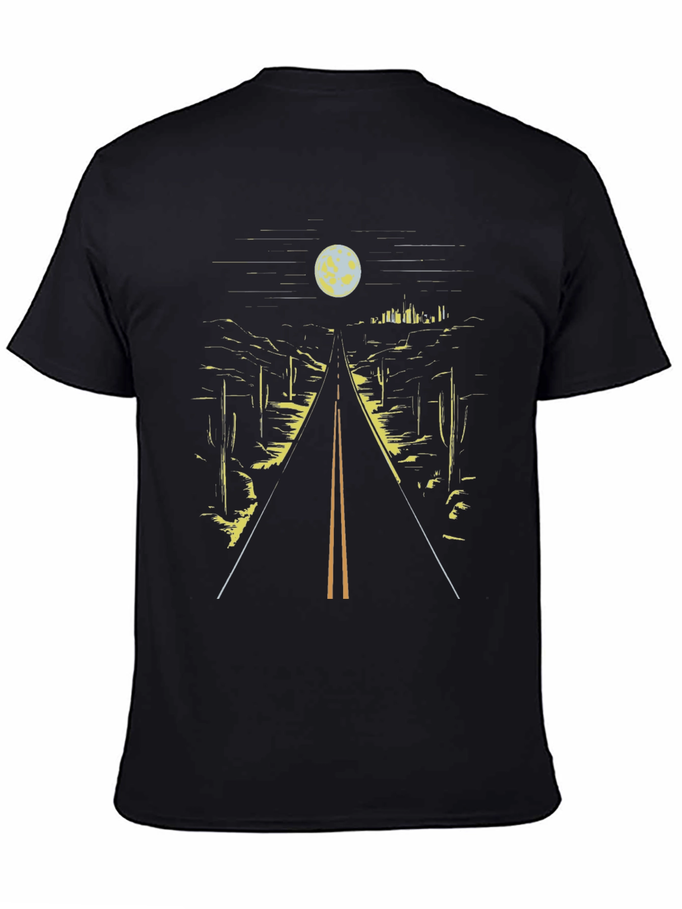 Black Desert Road Moon Graphic Tee - Black view 4