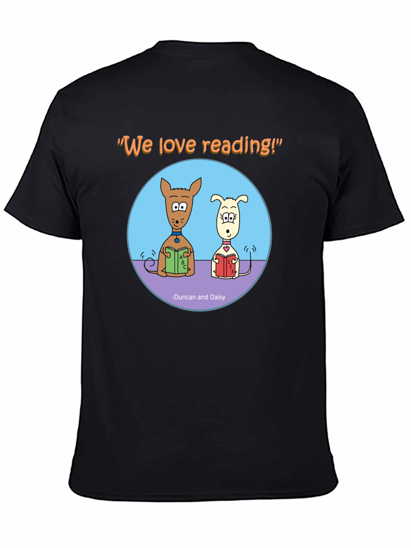 Black Reading Dogs Graphic T-Shirt view 4