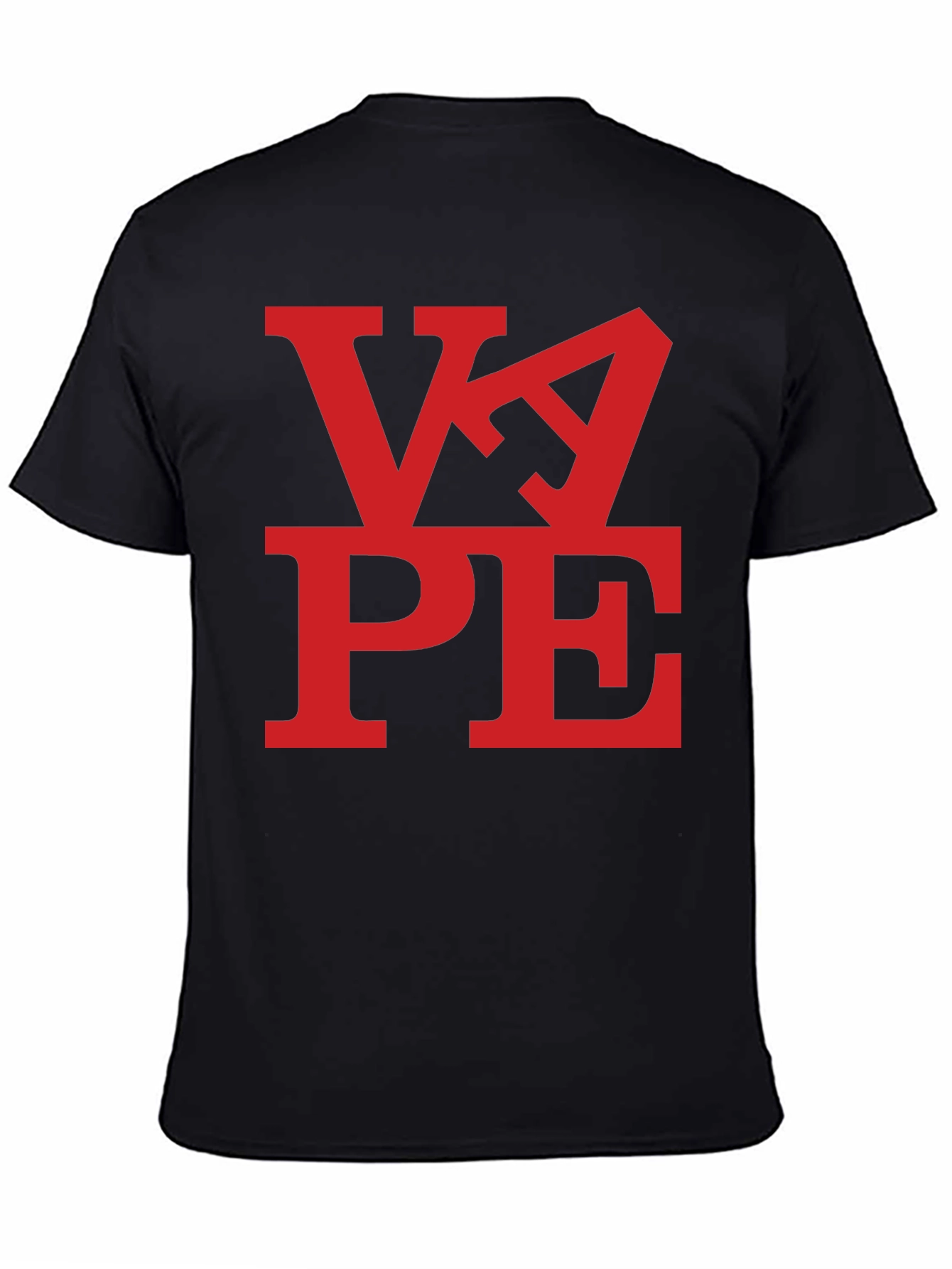 Black VAPE Red Graphic Print Black T-Shirt view 4
