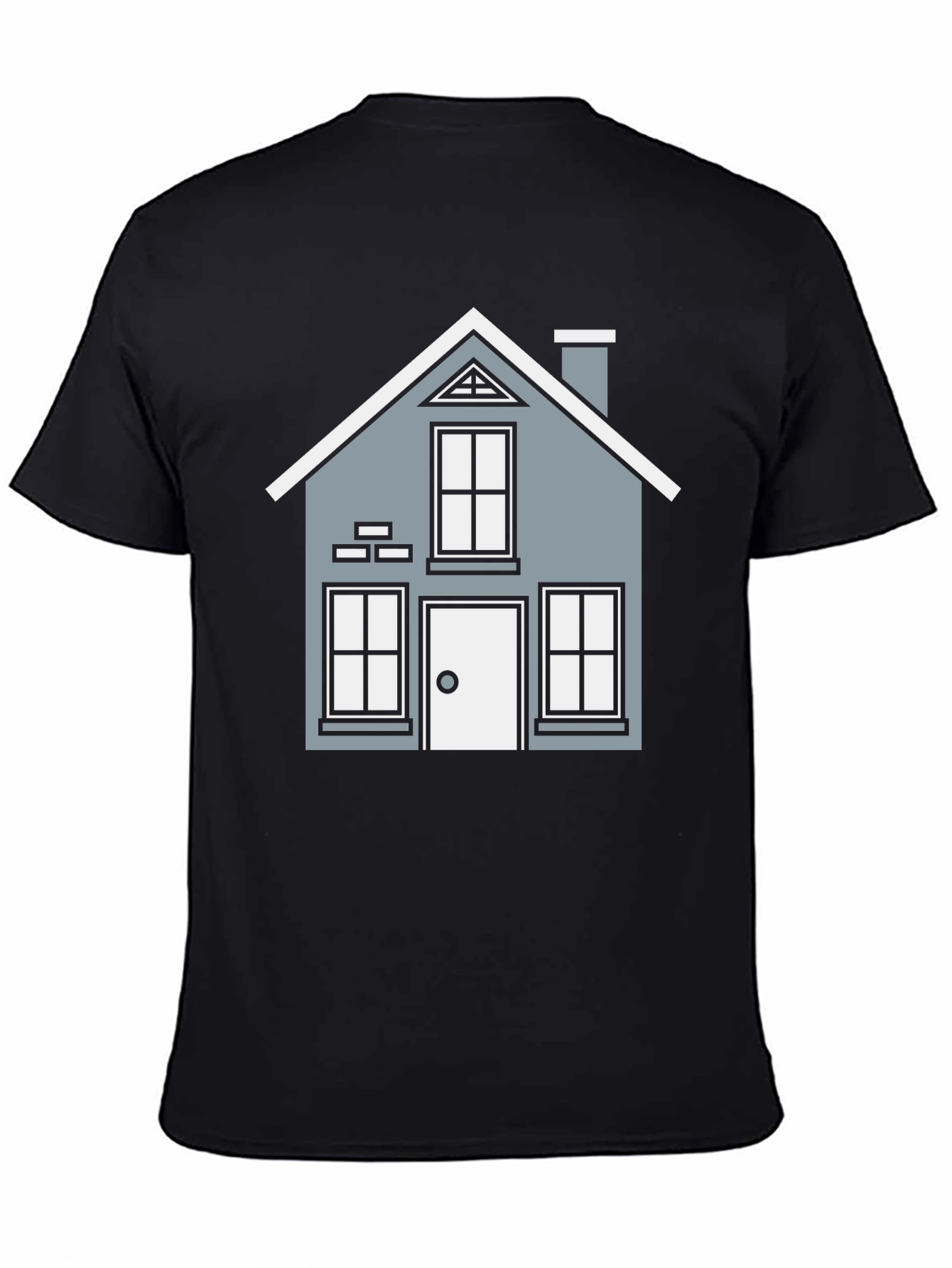 Black House Graphic T-Shirt - Black Crew Neck Tee view 4