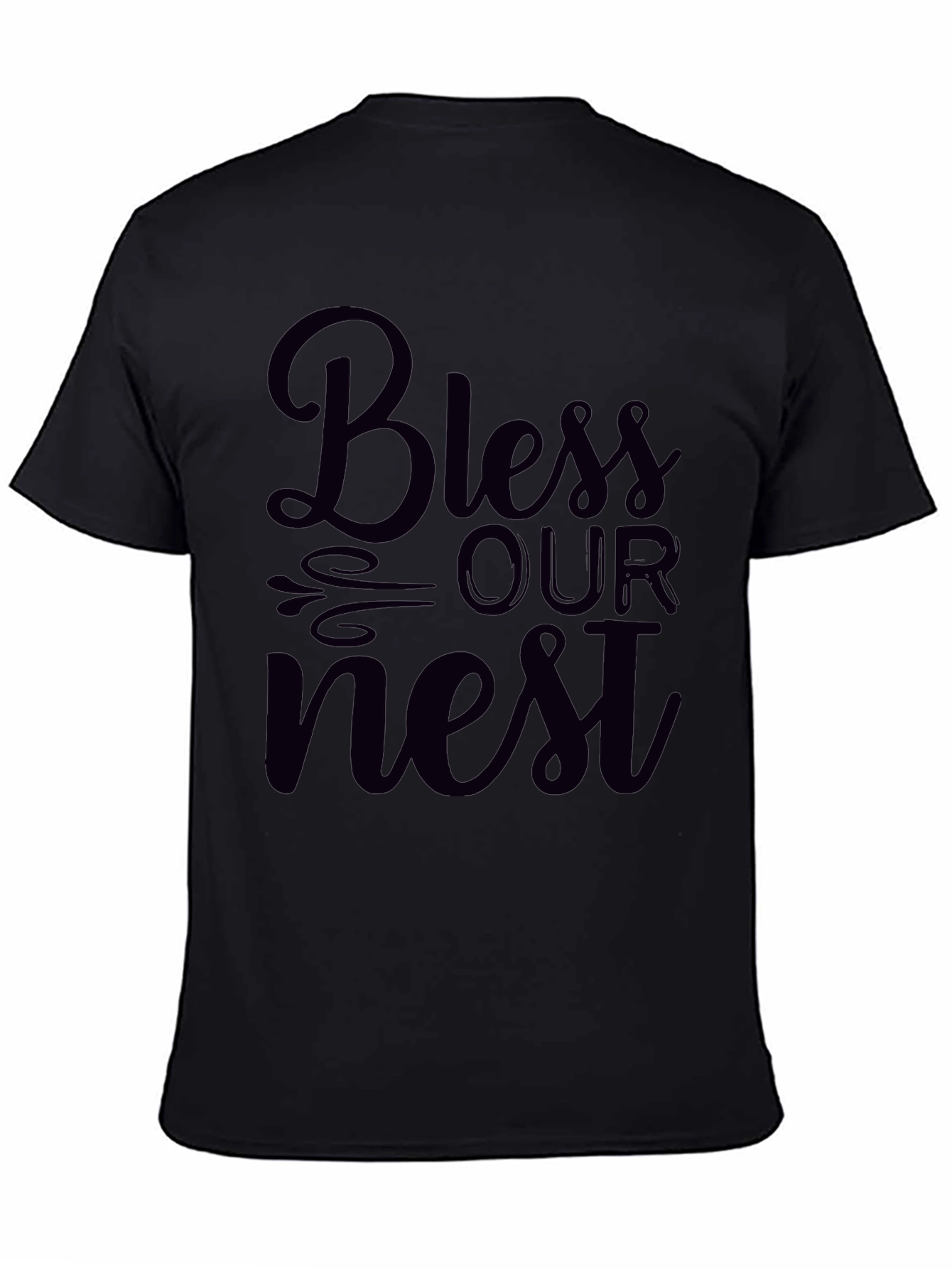 Black Bless Our Nest Graphic Tee - Stylish Comfort view 4