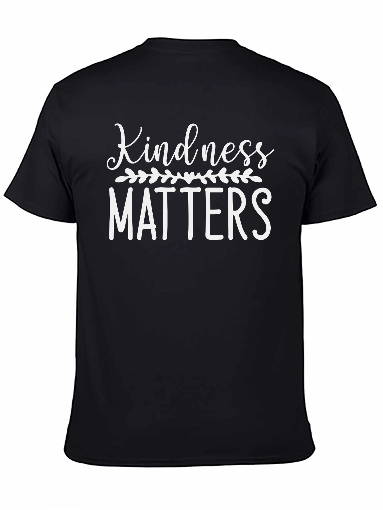 Black Kindness Matters Graphic Tee, Black Casual Shirt view 4