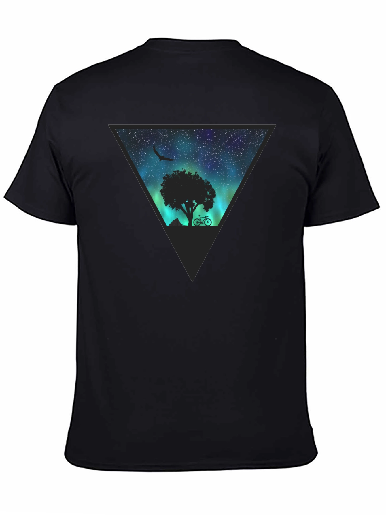 Black Aurora Tree Graphic Tee - Black view 4
