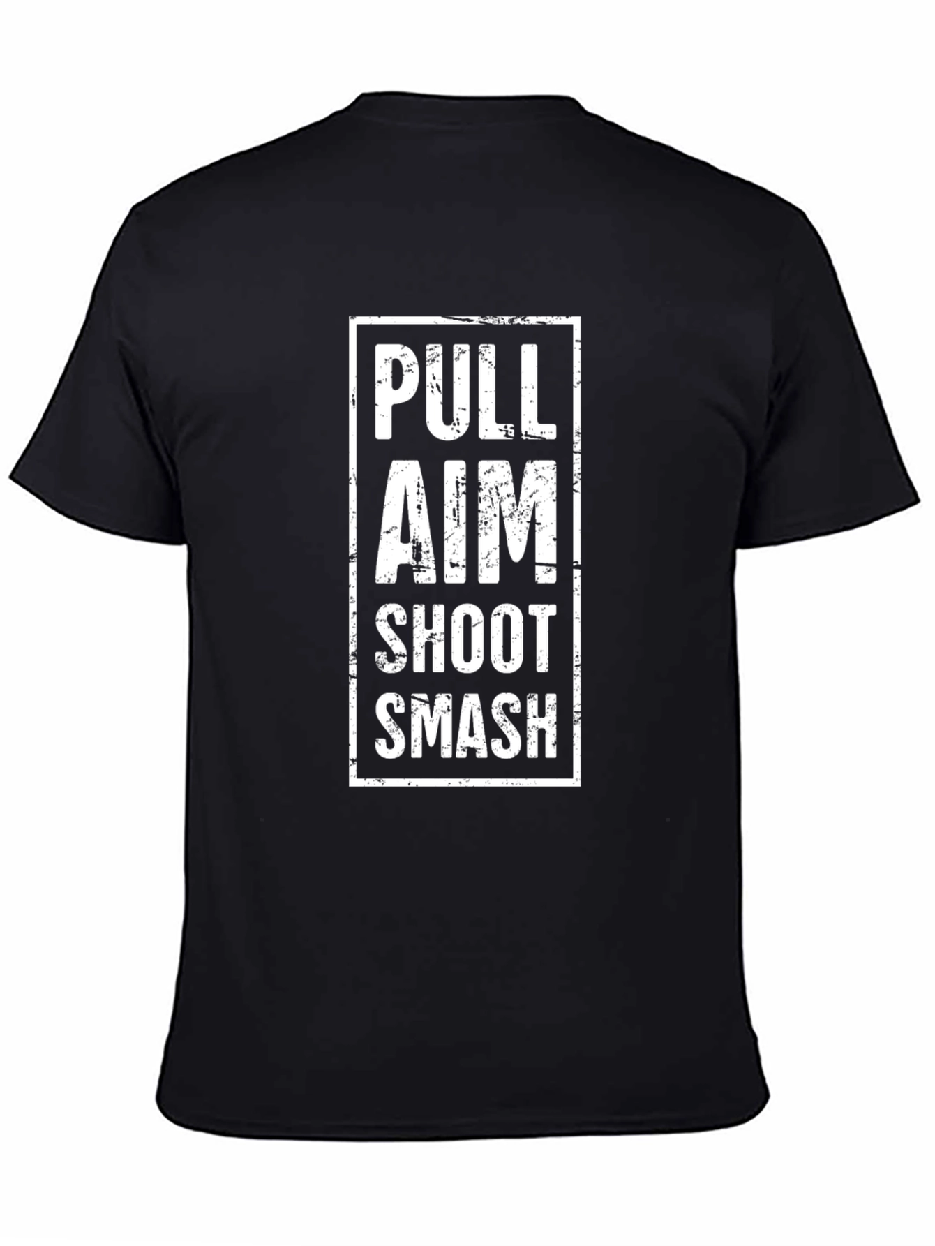 Black Pull Aim Shoot Smash Graphic Tee - Black view 4