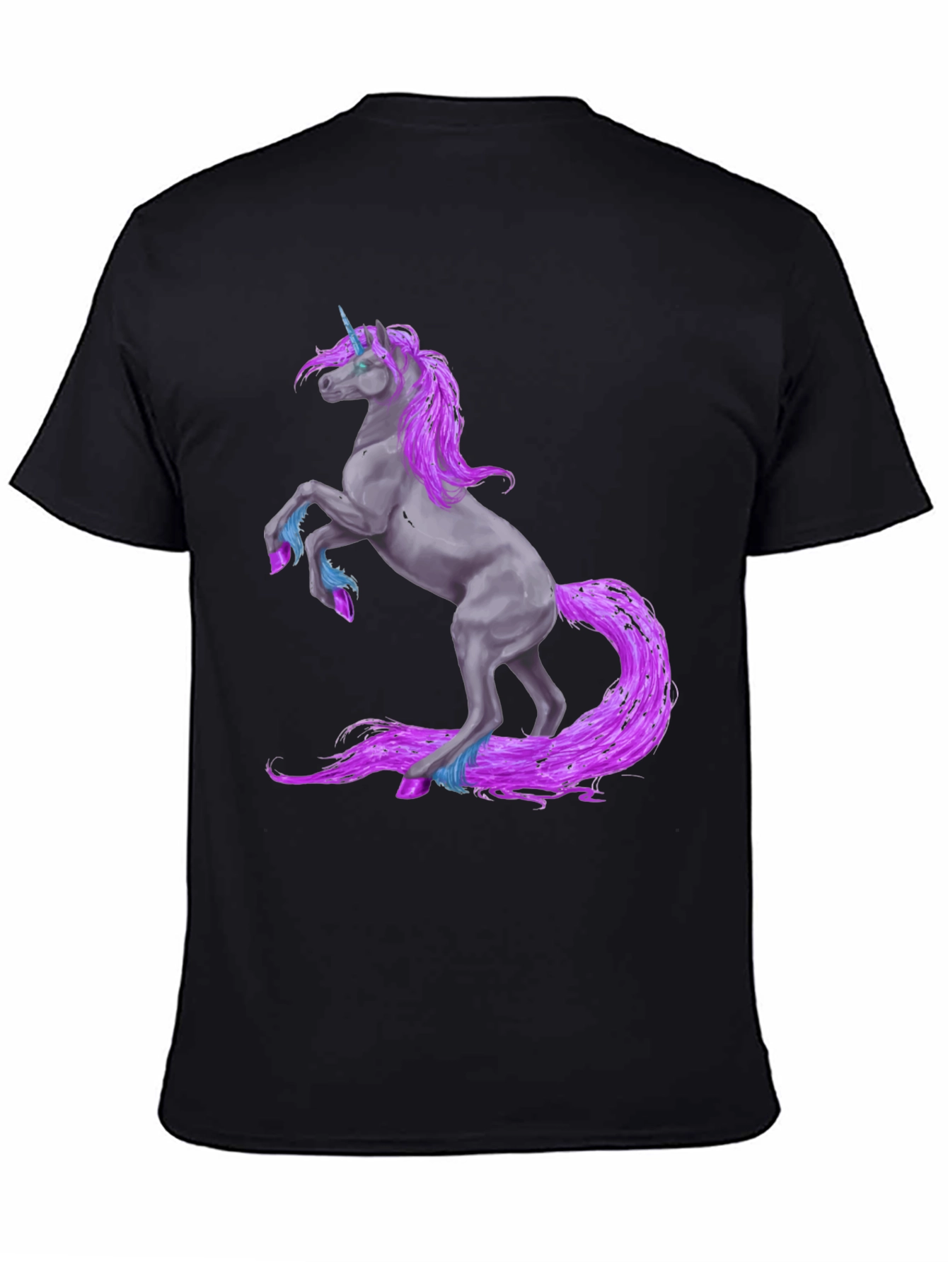 Black Unicorn Graphic Tee - Black Crew Neck view 4