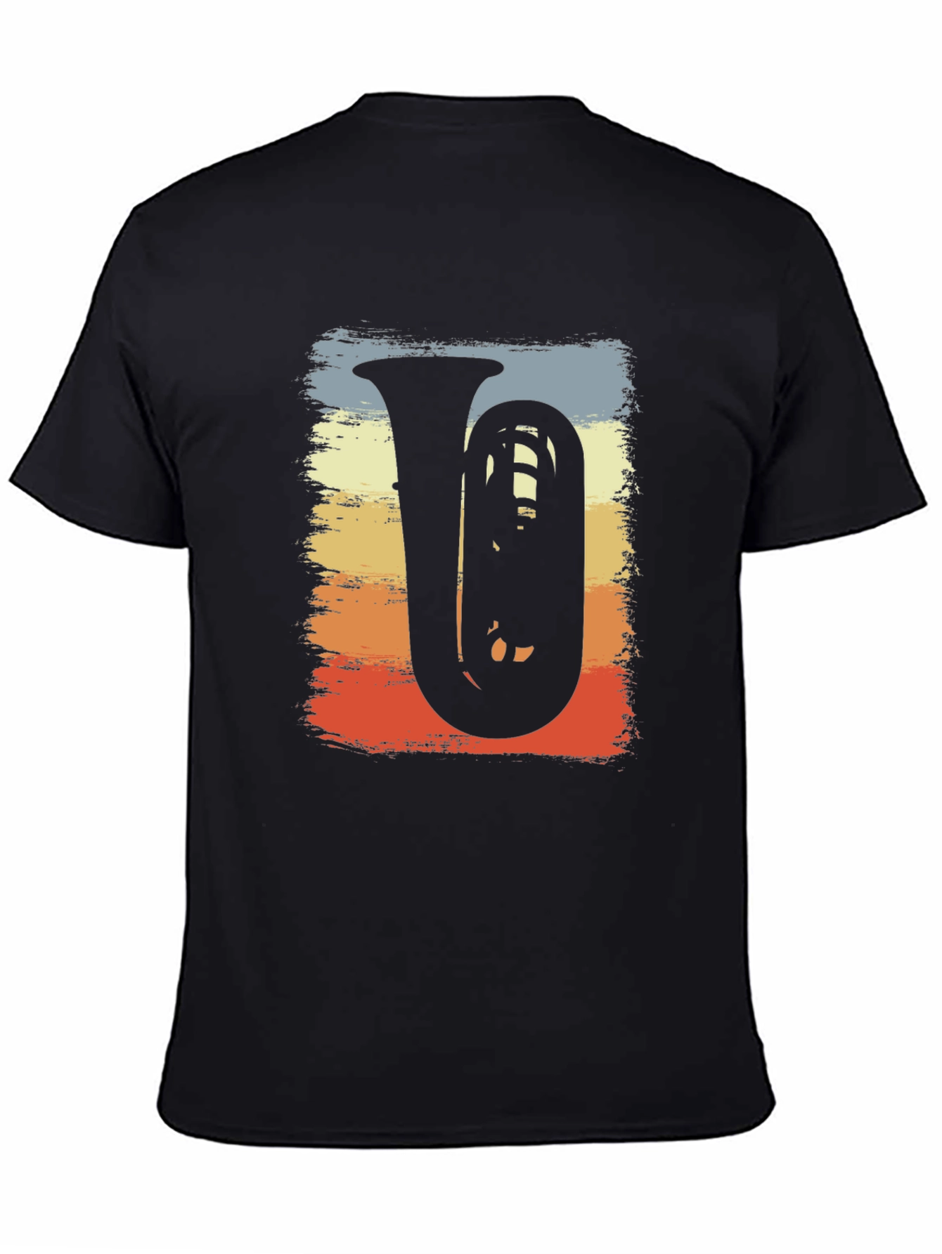 Black Vintage Tuba Music Tee - Retro Band Shirt view 4