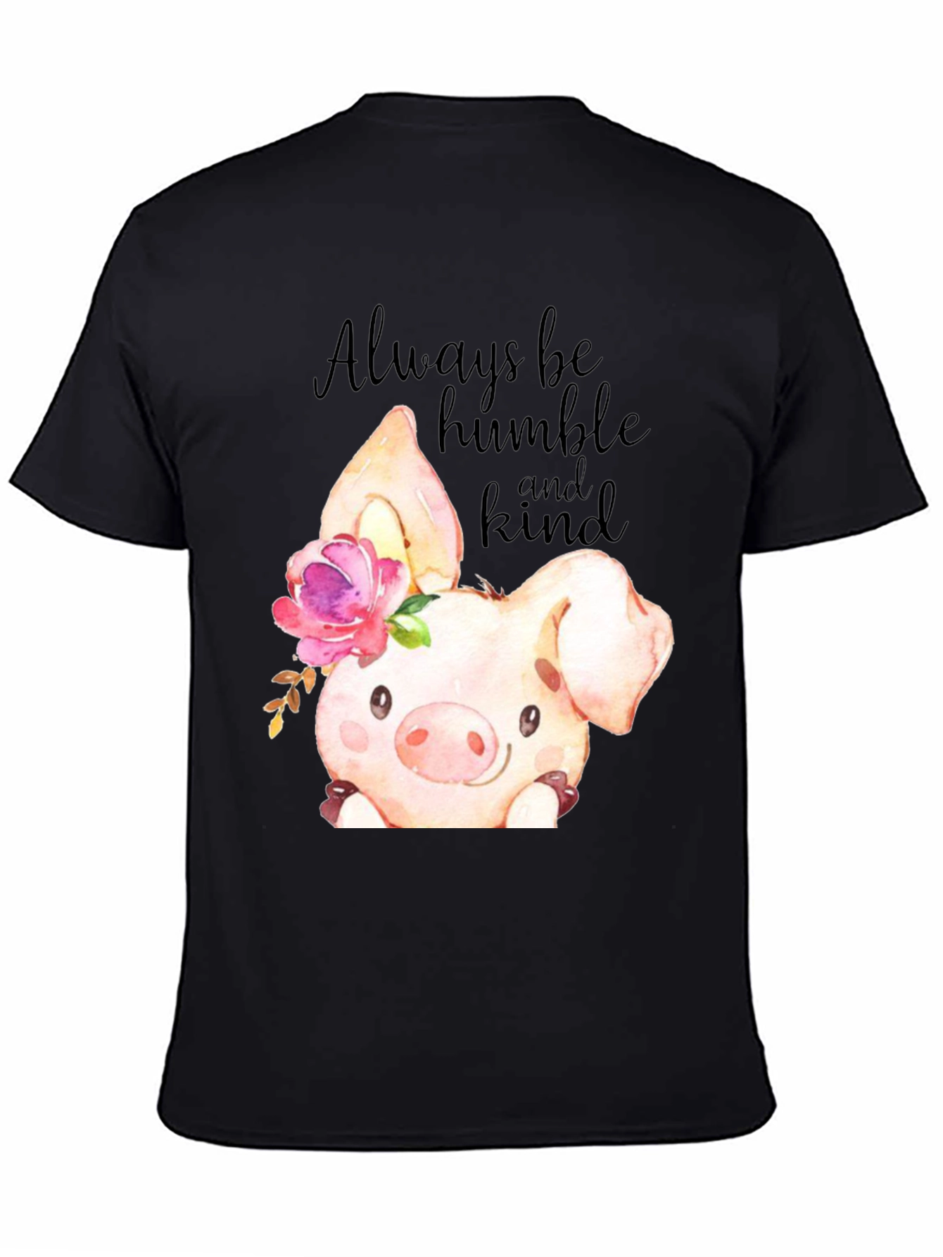 Black Humble & Kind Piglet Graphic Tee view 4