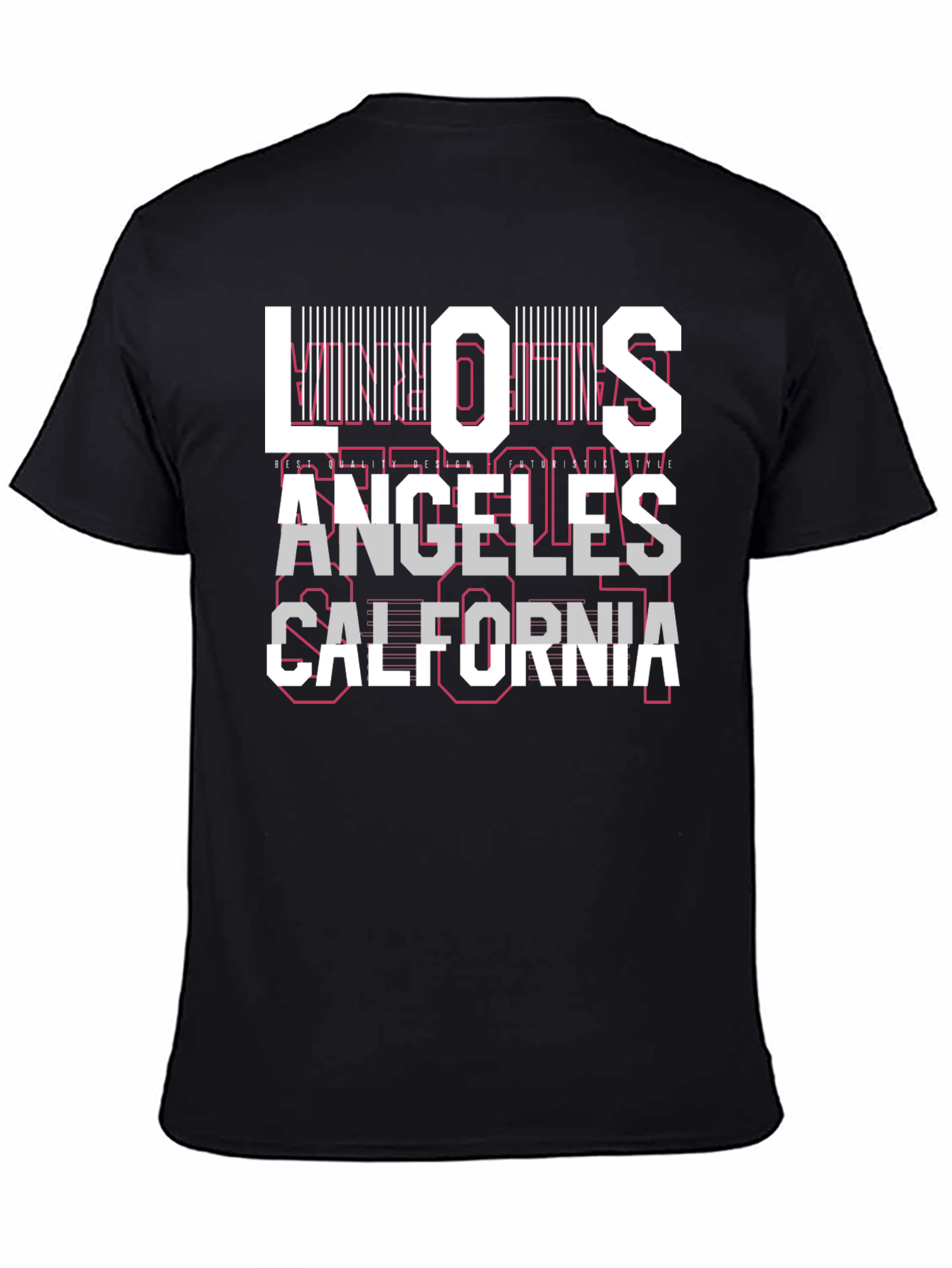 Black Los Angeles California Graphic Print T-Shirt view 4