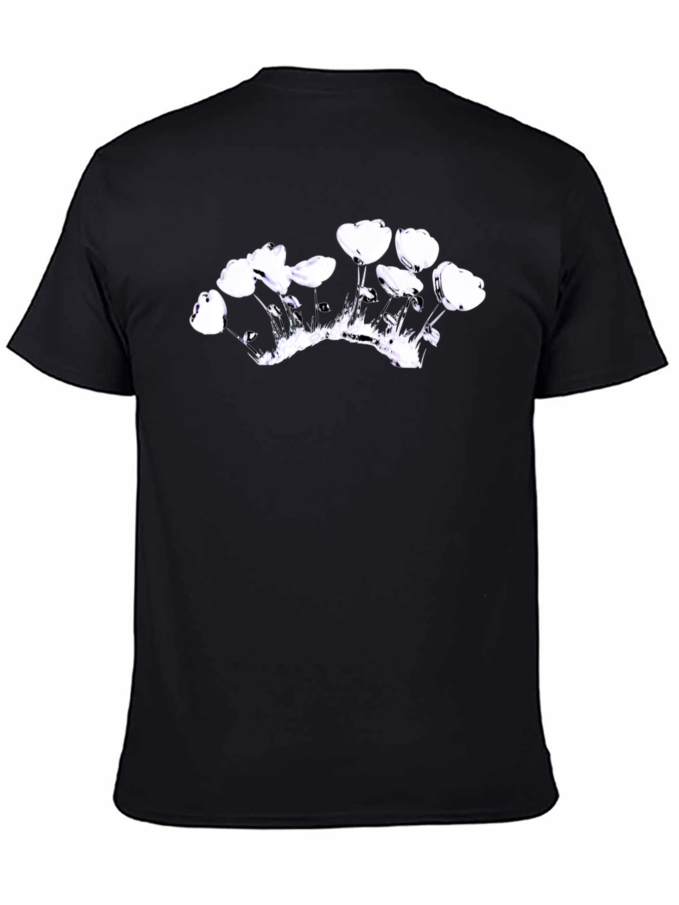 Black Abstract Floral Graphic Black T-Shirt view 4