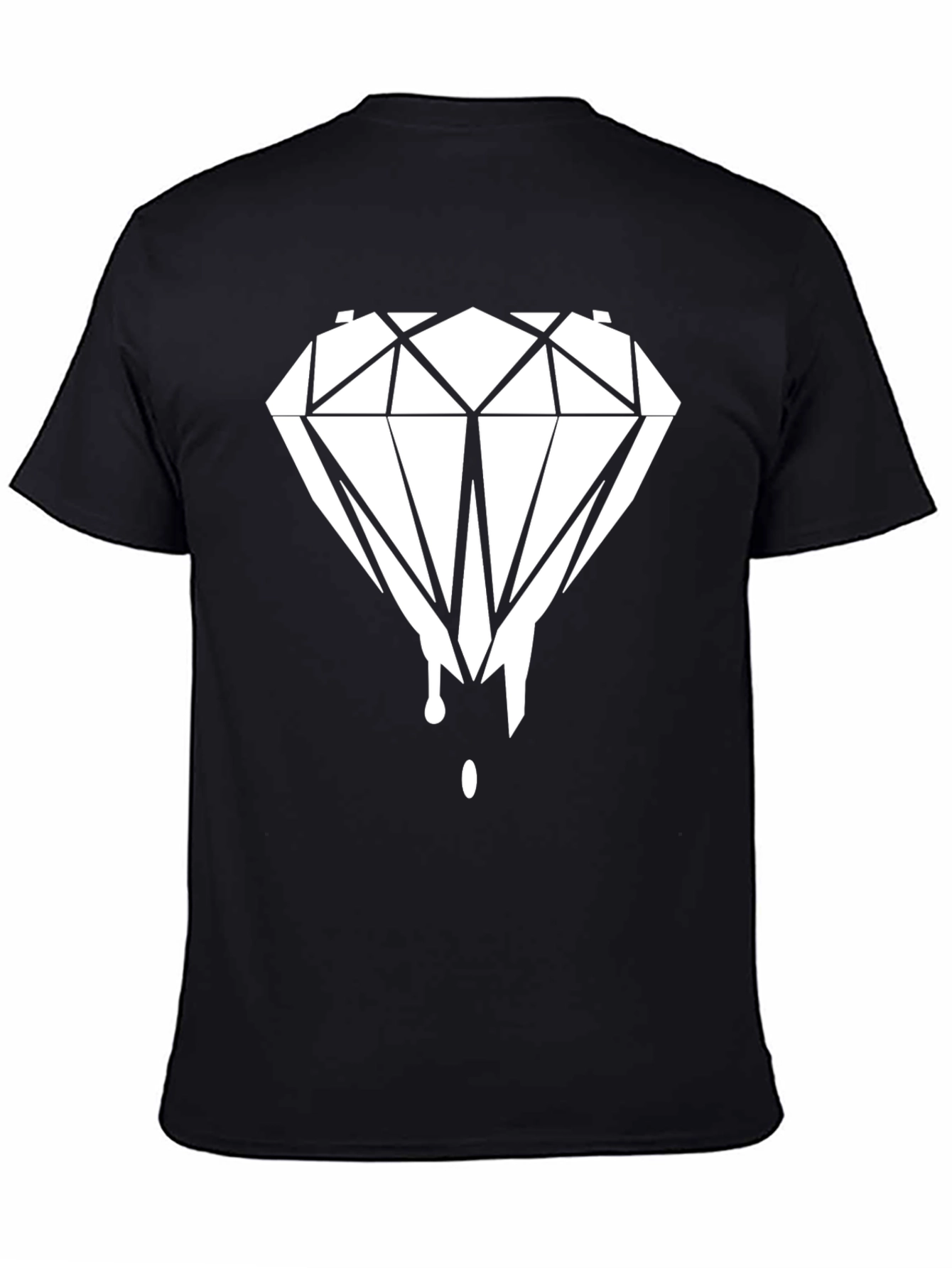 Diamond Drip Graphic Tee - Black Cotton Blend - 4