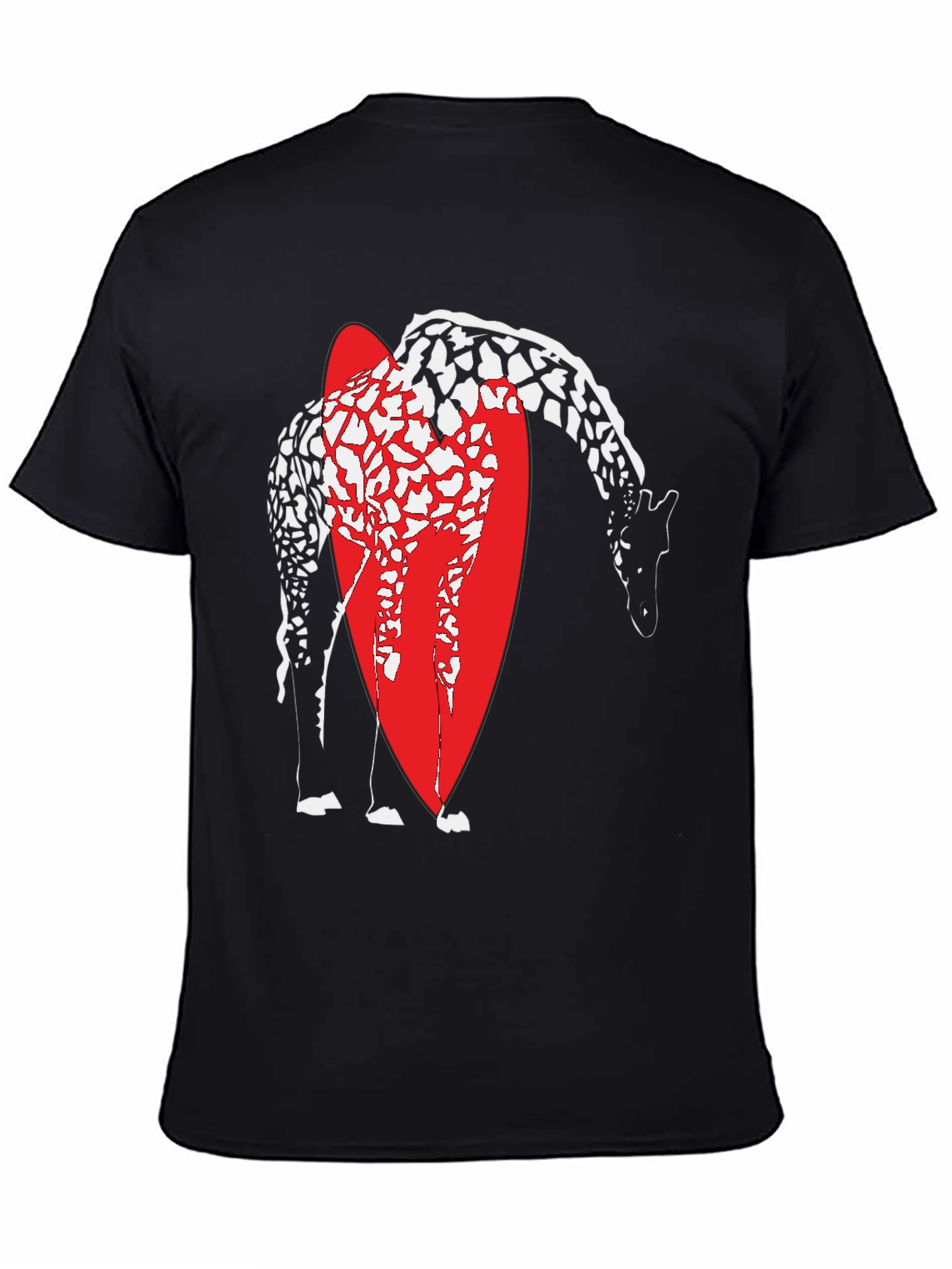 Black Giraffe Graphic Tee - Stylish Men's Black T-Shirt view 4