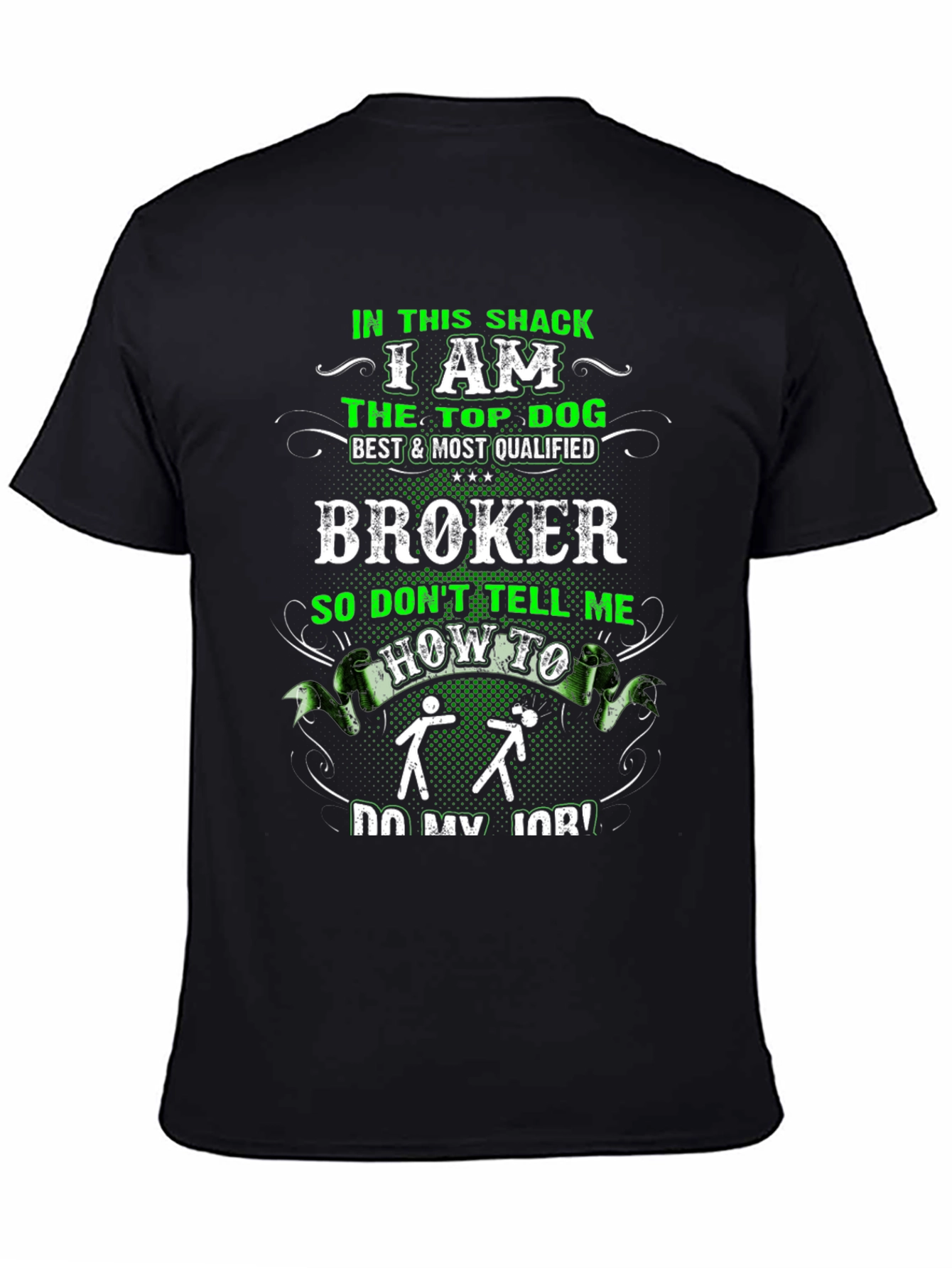 Black Funny Broker Graphic T-Shirt view 4