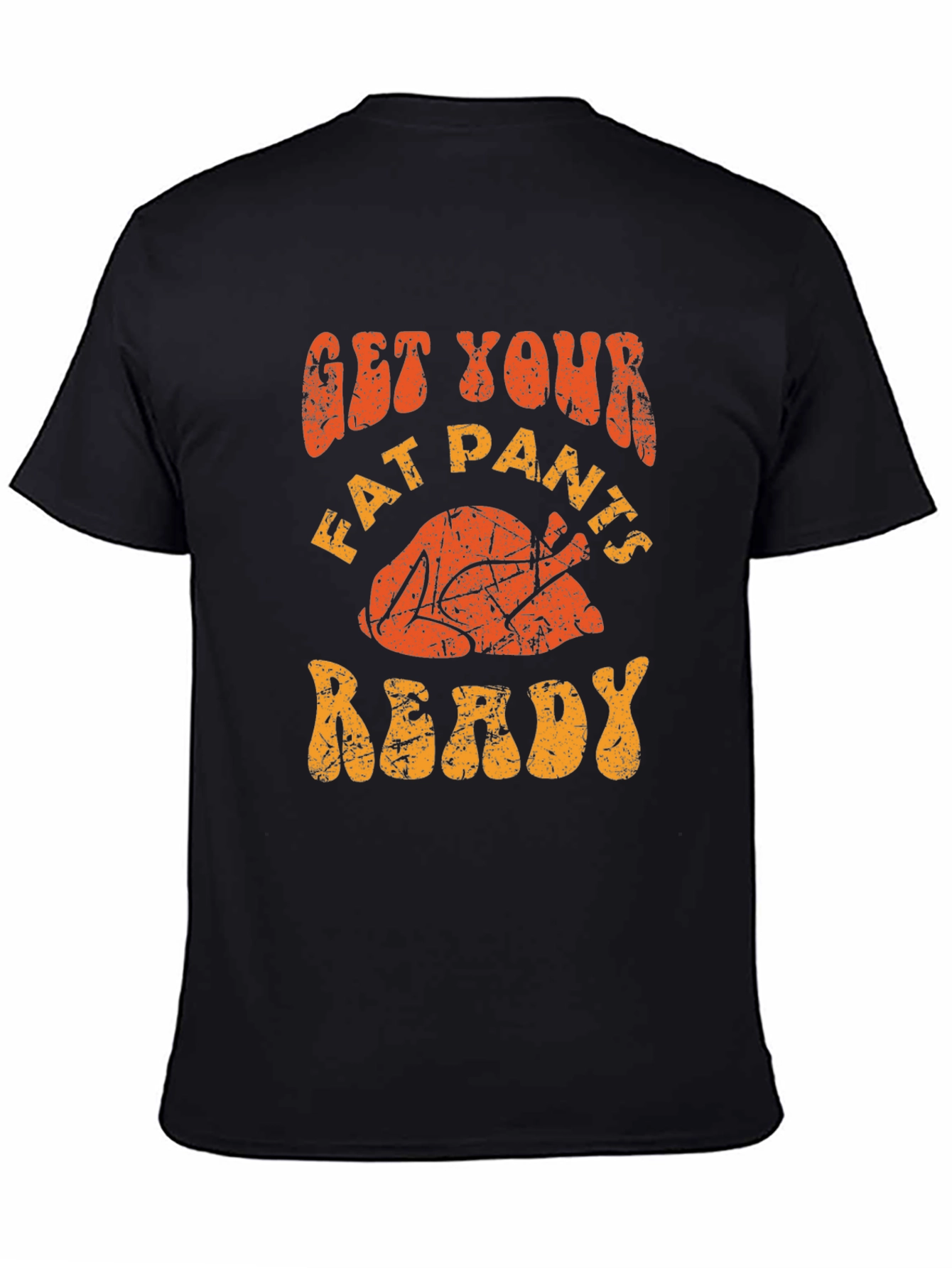 Black Get Your Fat Pants Ready Turkey T-Shirt view 4