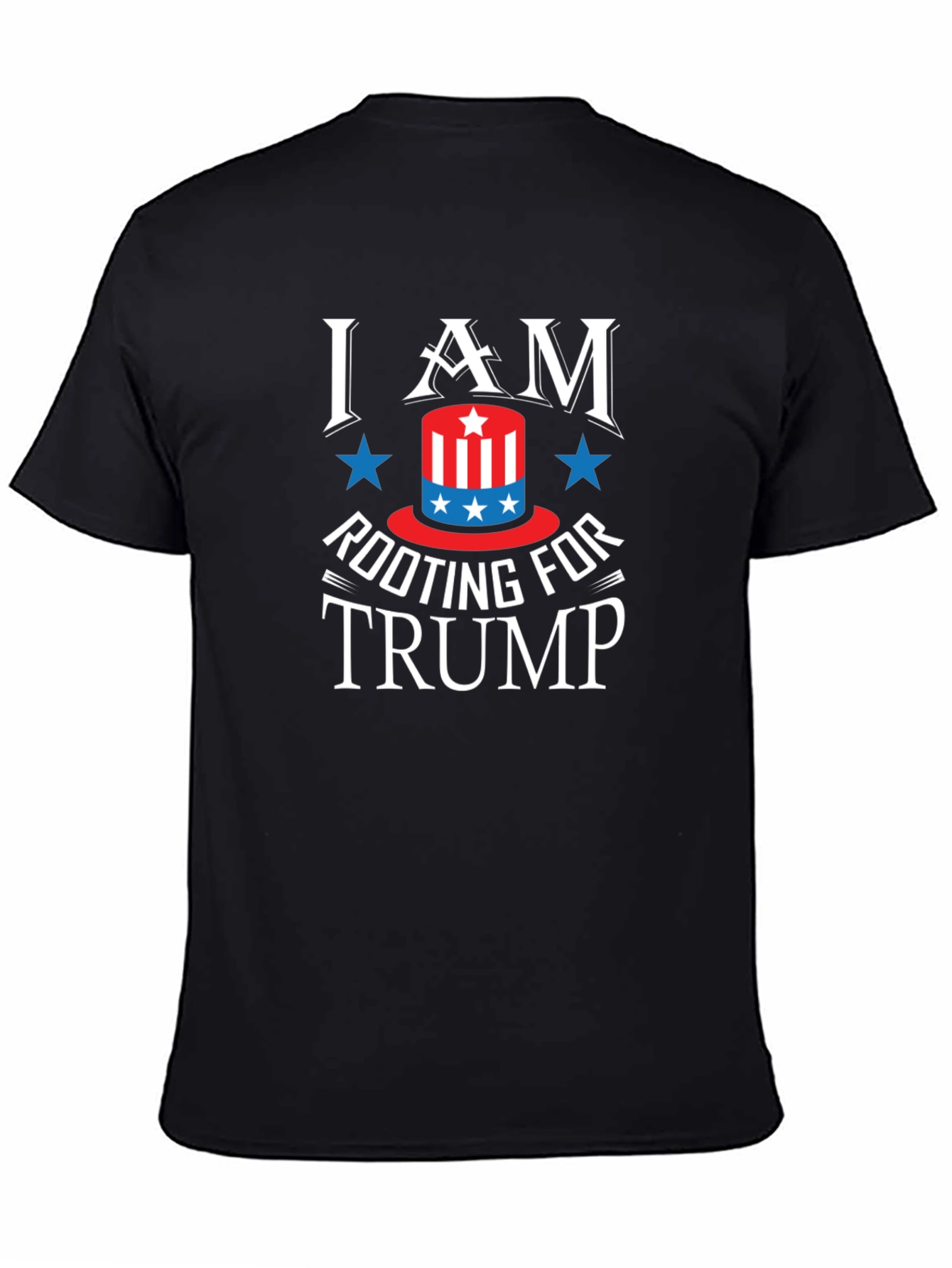 Black I Am Rooting For Trump Patriotic Graphic Tee view 4