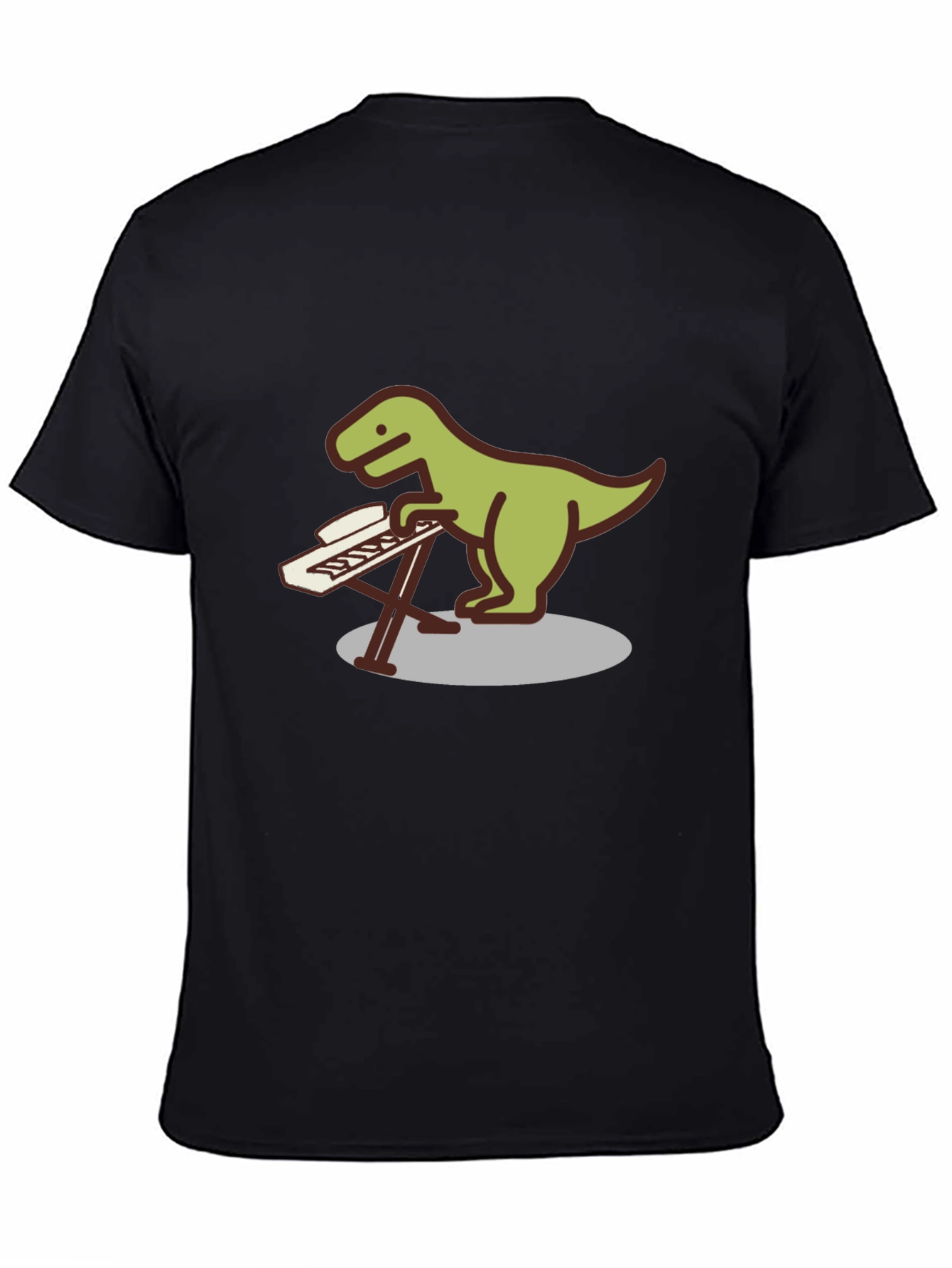 Black Dino Keyboardist Graphic Tee view 4