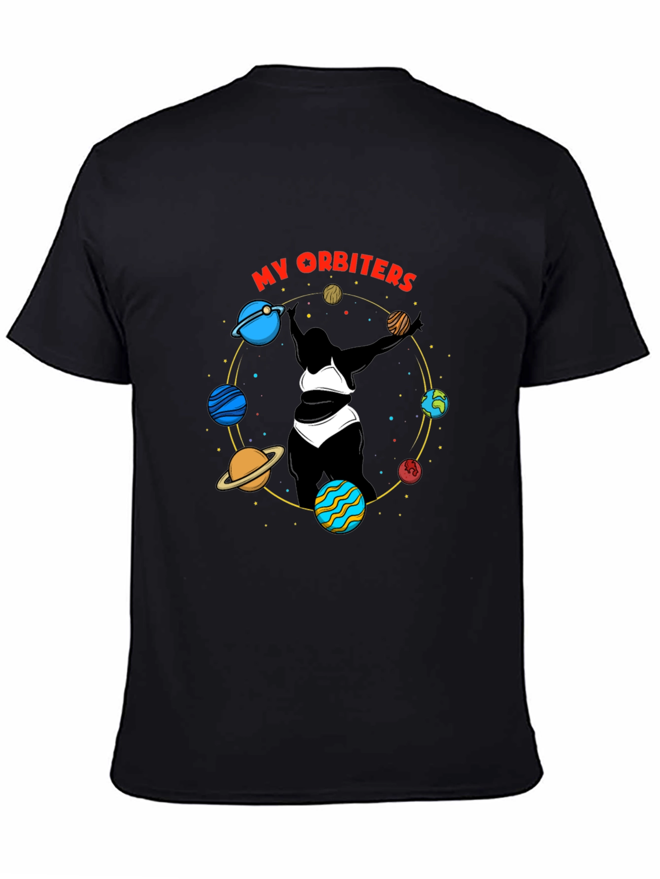 Black My Orbiters Graphic Black T-Shirt view 4