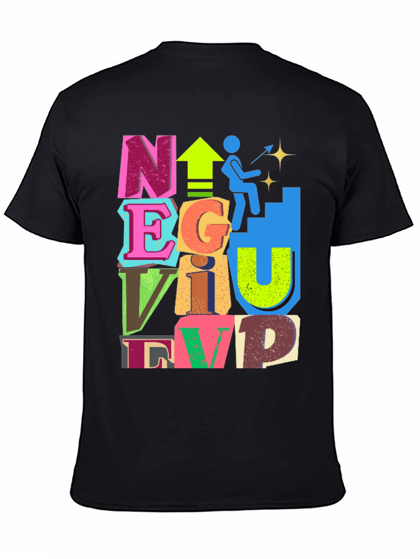 Black Motivational Graphic Tee - Climb to the Top! view 4