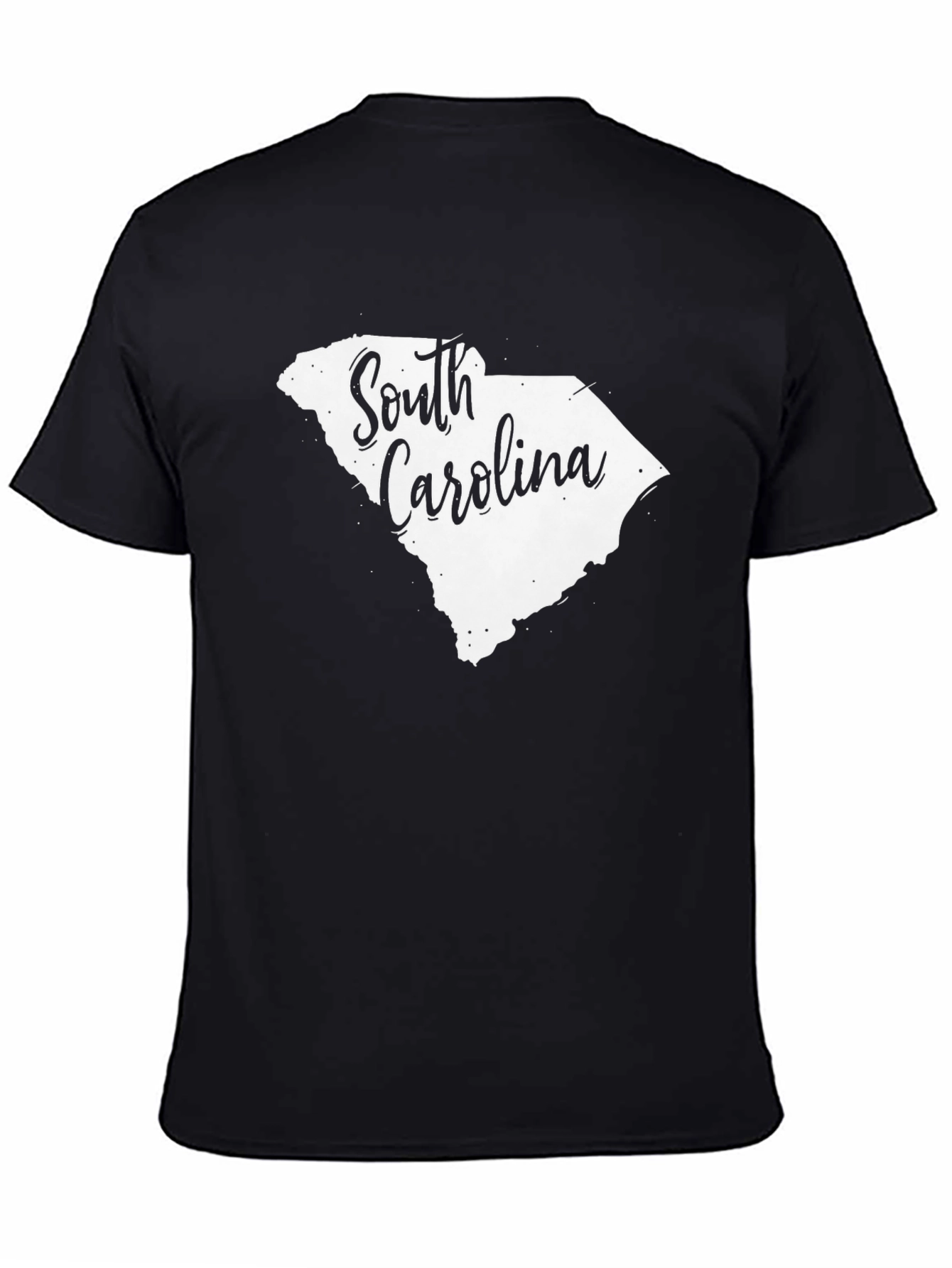 Black South Carolina State Map T-Shirt view 4