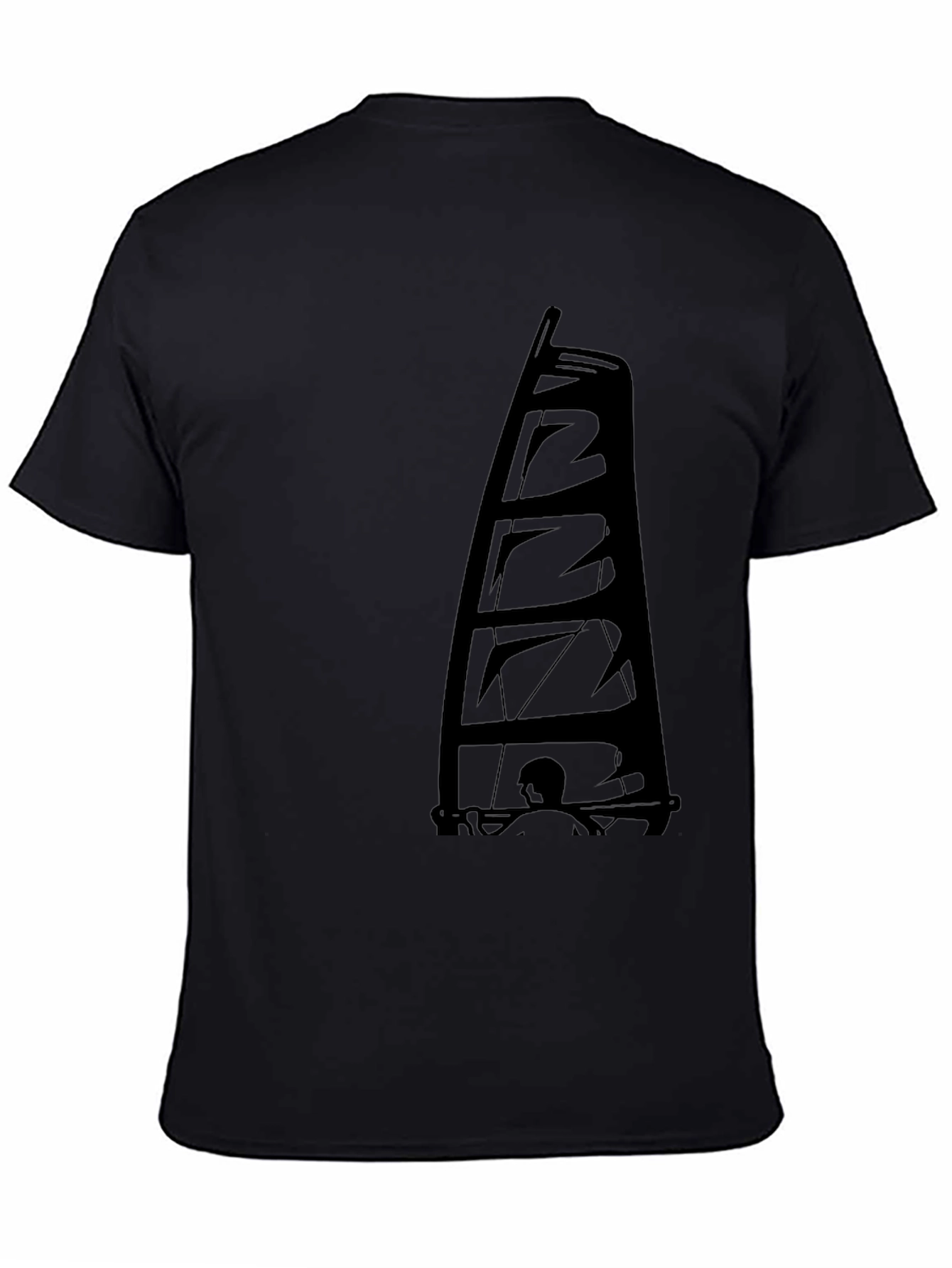 Black Sailing Graphic Tee - Black Crew Neck T-Shirt view 4