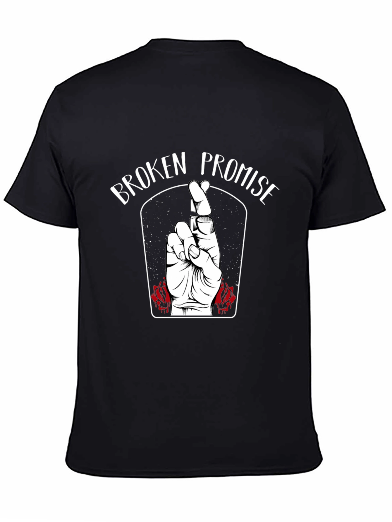 Black Broken Promise Graphic Tee - Black view 4