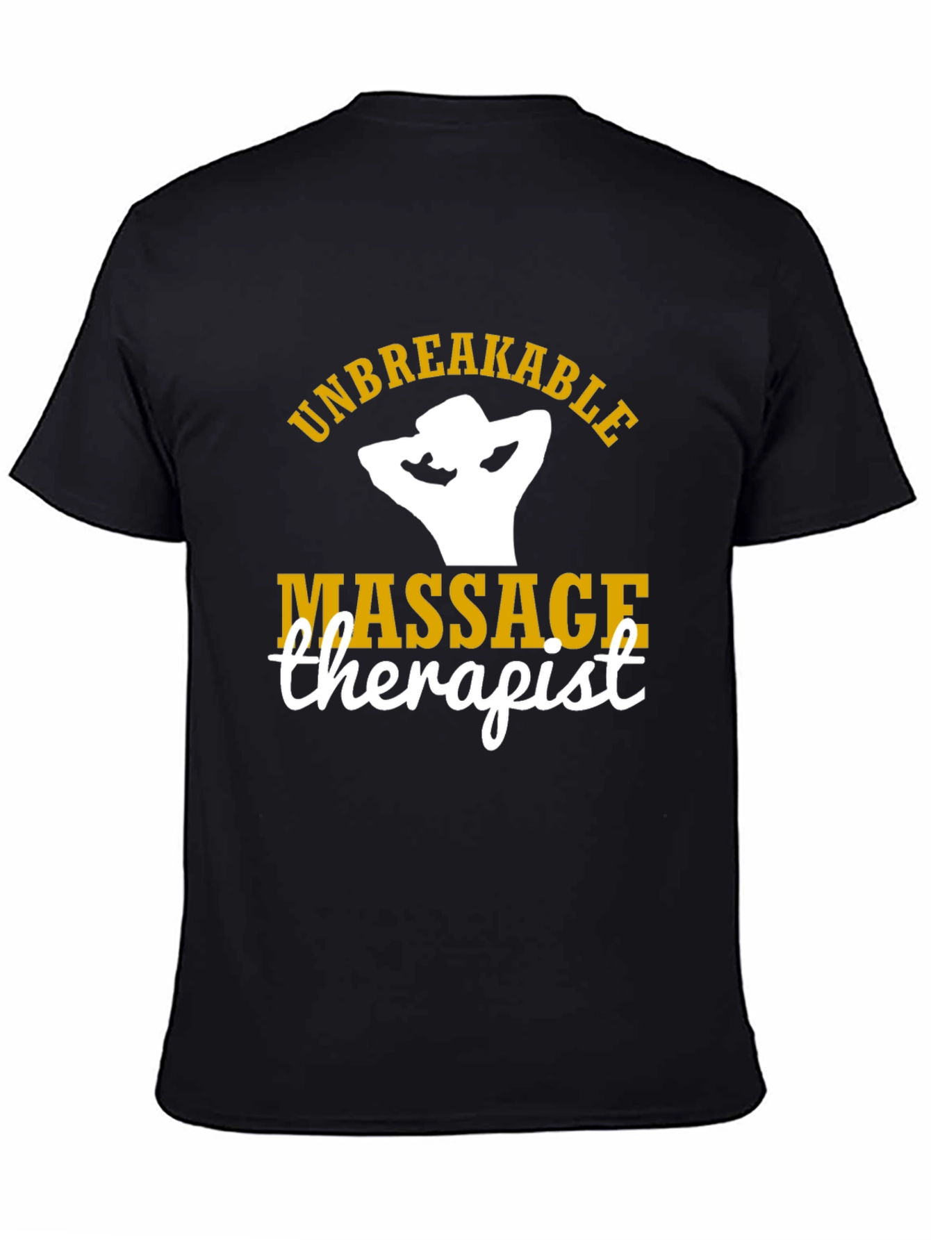 Black Unbreakable Massage Therapist T-Shirt view 4