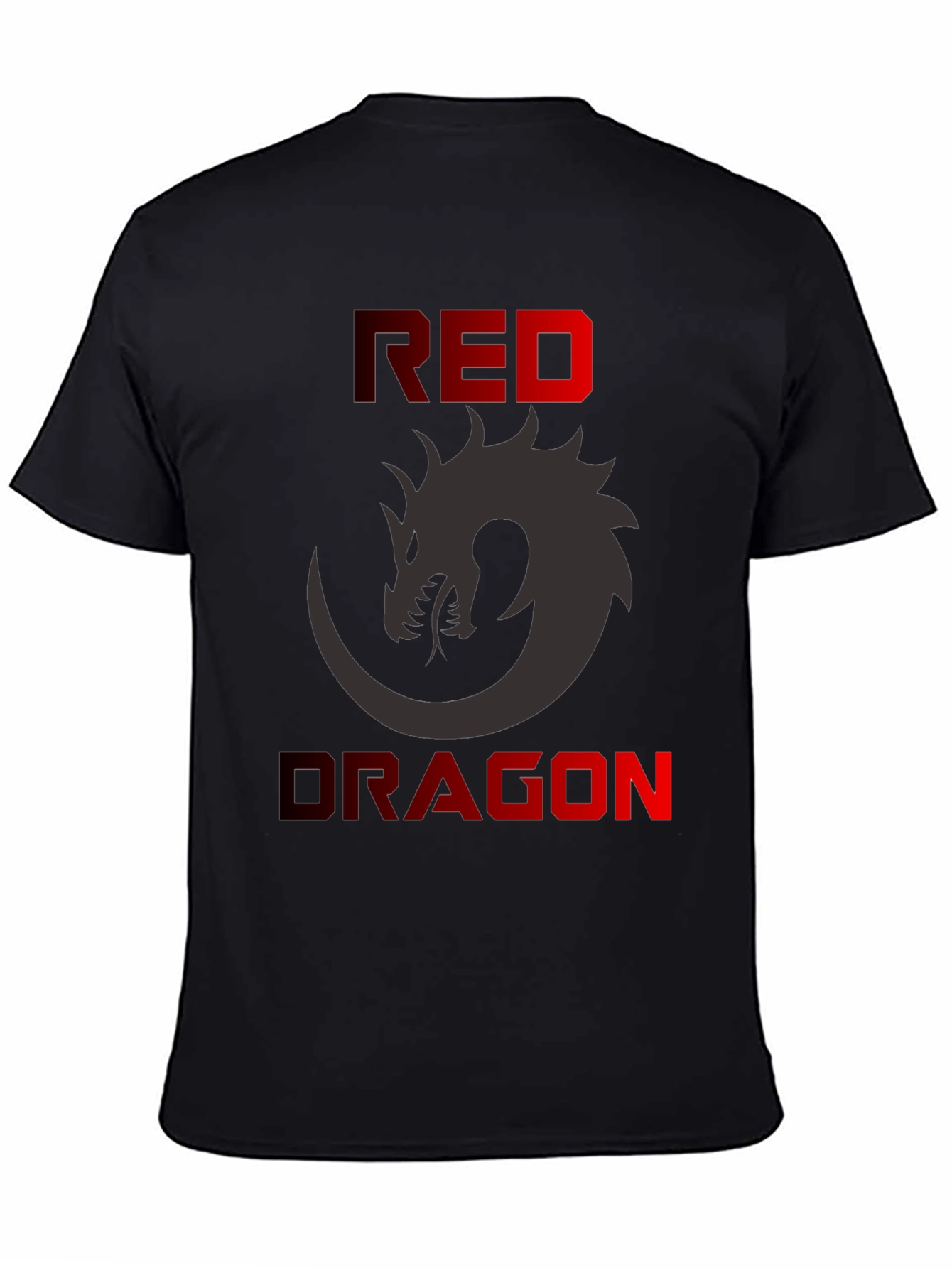 Black Red Dragon Graphic T-Shirt - Men's Black Tee view 4