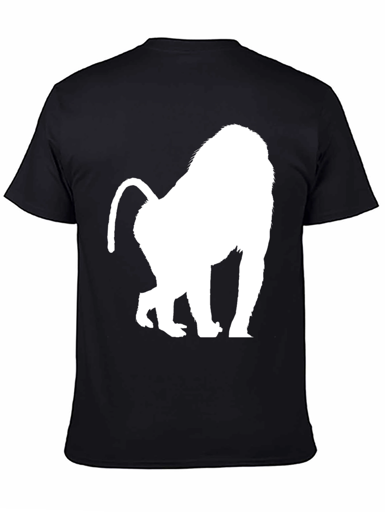 Black Baboon Silhouette Graphic Tee - Black Cotton Blend view 4