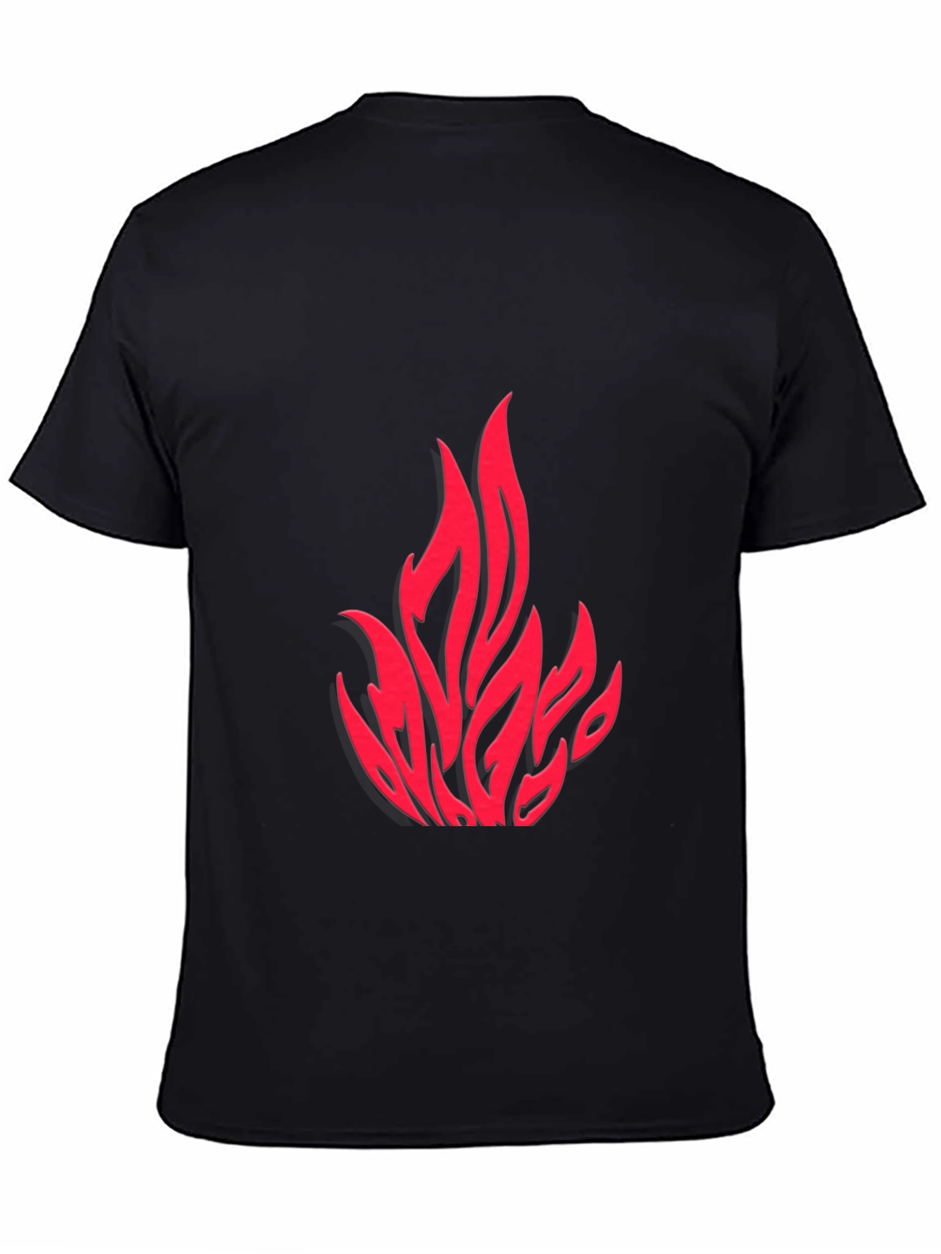 Black Fiery Red Graphic Print Black T-Shirt view 4