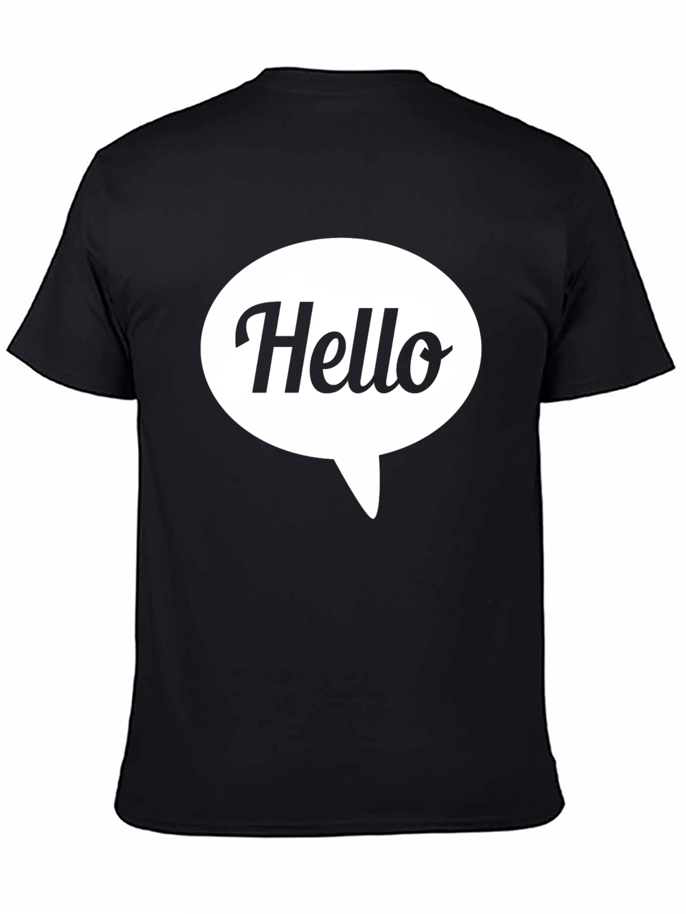 Black Hello Speech Bubble Graphic Tee - Casual Comfort view 4