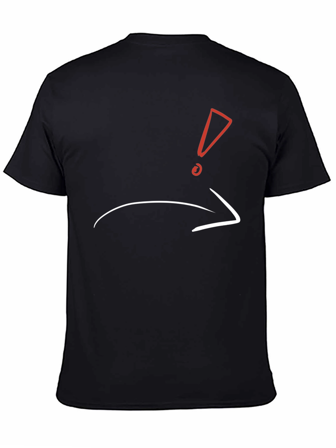 Black Men's Black T-shirt with Graphic Design view 4