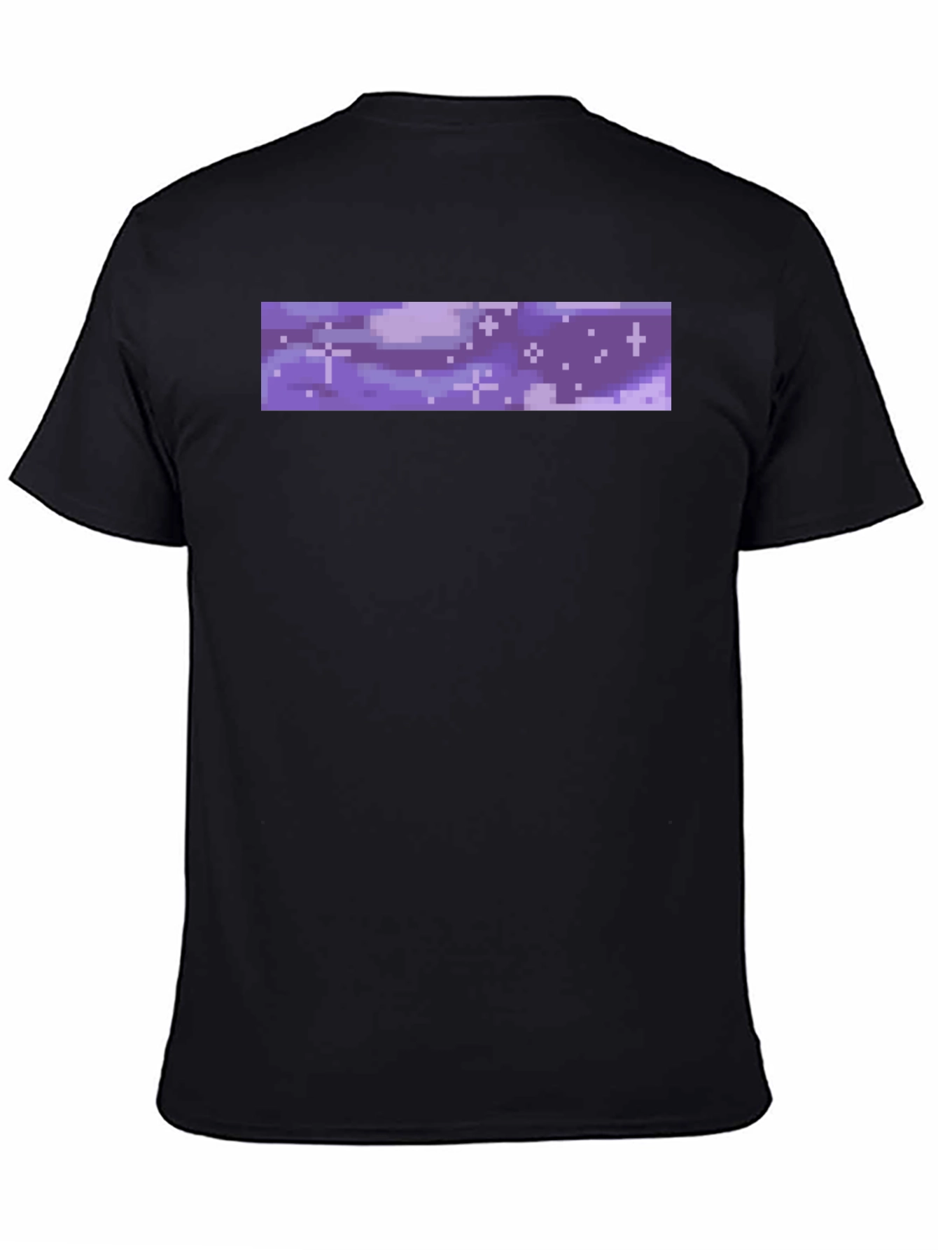 Black Pixel Galaxy Tee - Black Cotton Crew Neck view 4