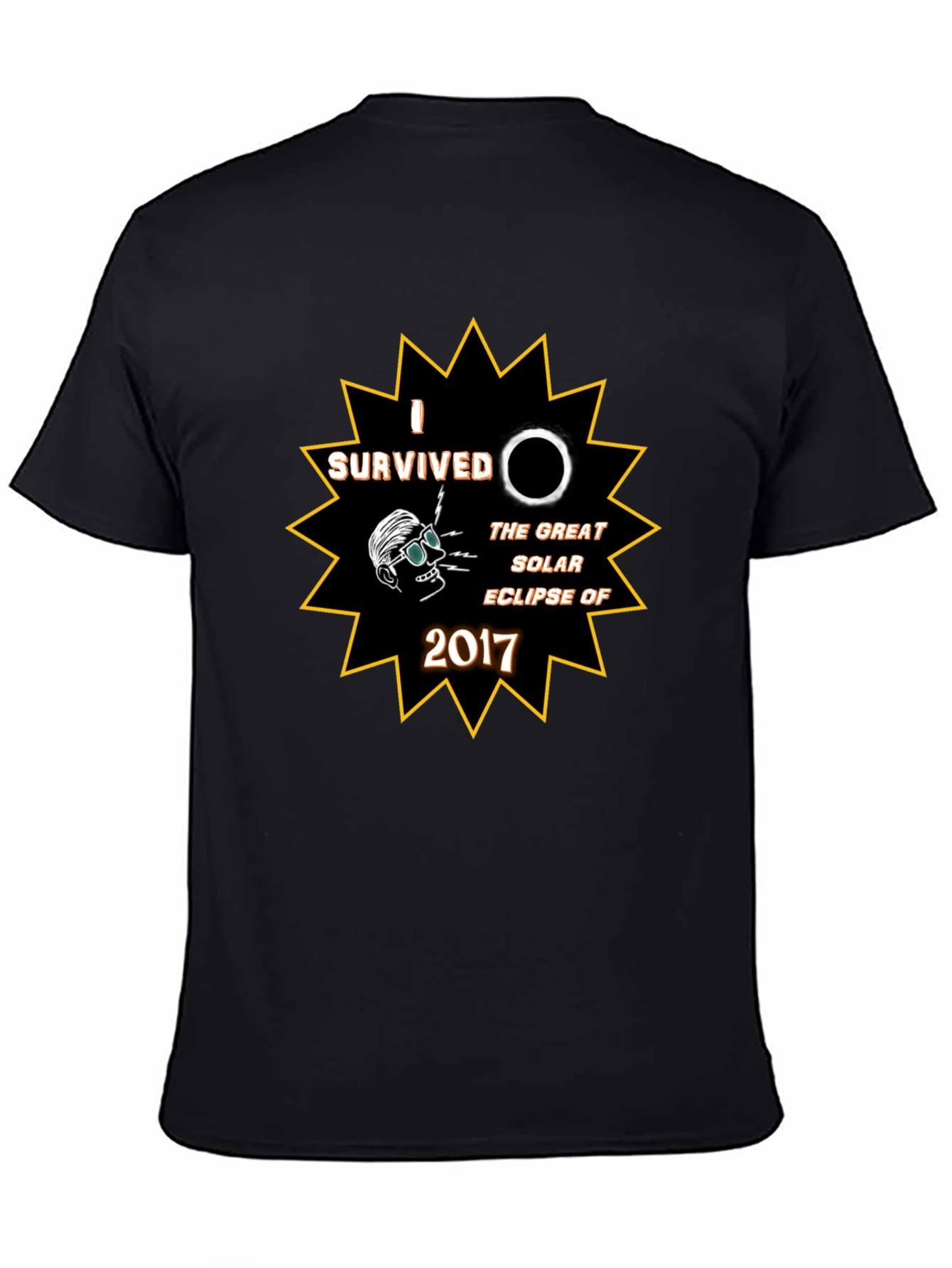 Black I Survived The Great Solar Eclipse 2017 T-Shirt view 4