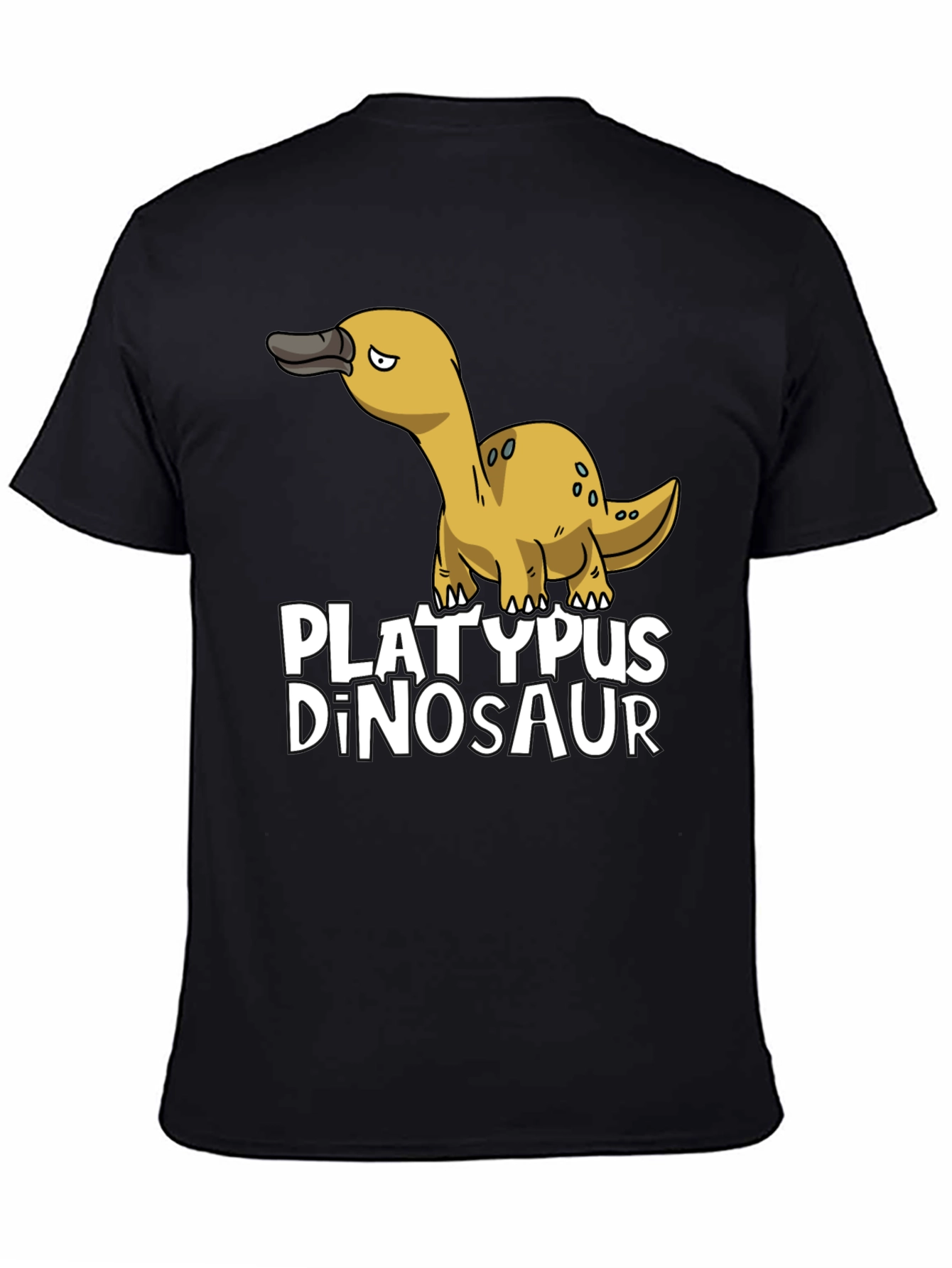 Black Platypus Dinosaur Funny Graphic Tee view 4