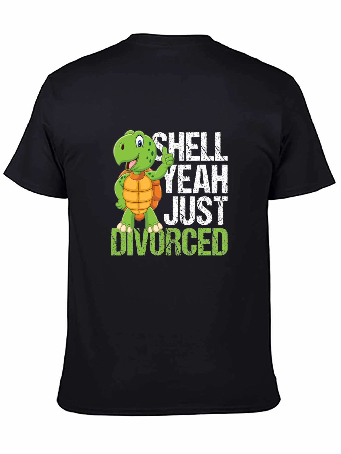 Black Shell Yeah Just Divorced T-Shirt - Funny Divorcee Gift view 4