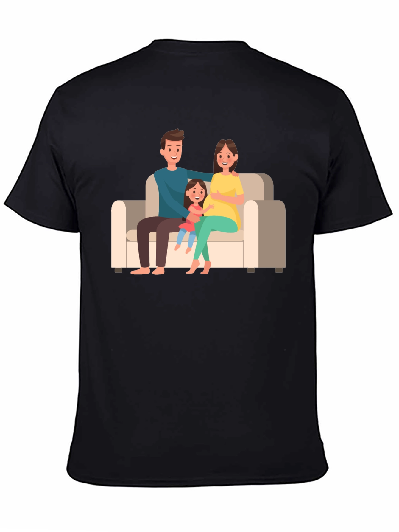 Black Family Portrait Graphic Tee - Black Cotton Comfort view 4