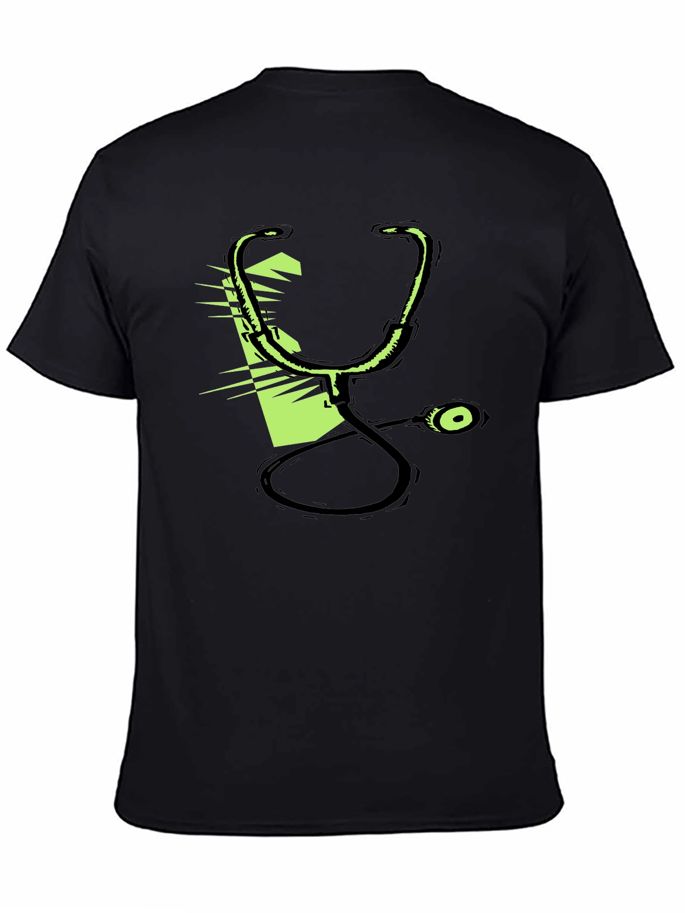 Black Stethoscope Graphic Black T-Shirt view 4