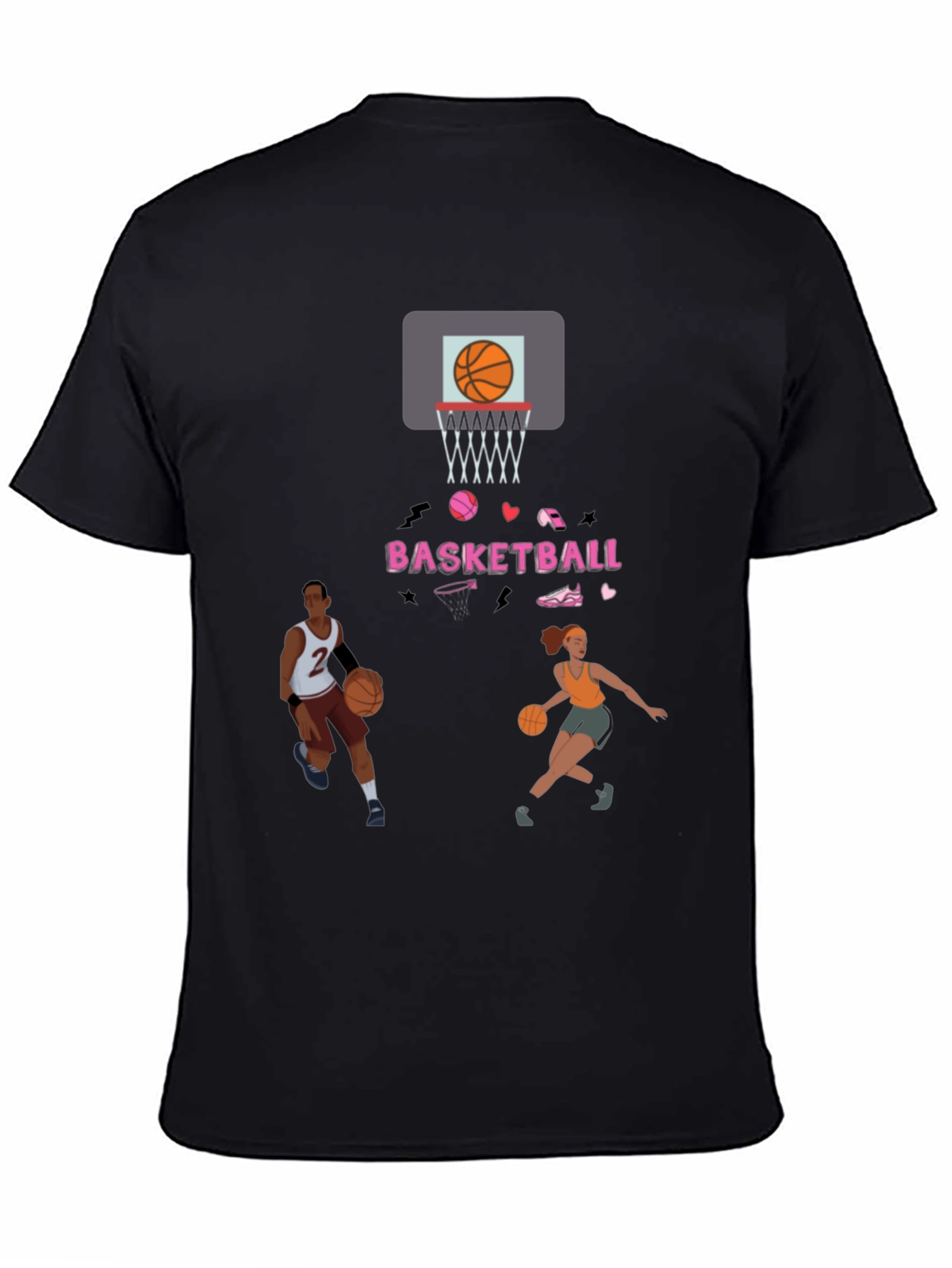 Black Basketball Graphic Tee - Playful & Sporty view 4